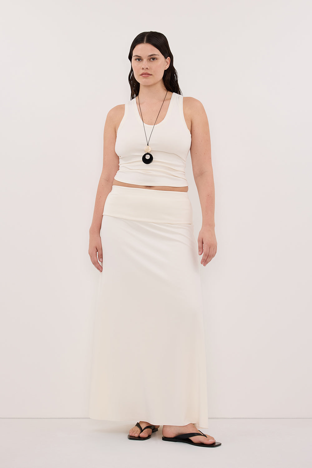 JULIE OFF WHITE MODAL BLEND TANK TOP Clothing DISSH Boutiques 