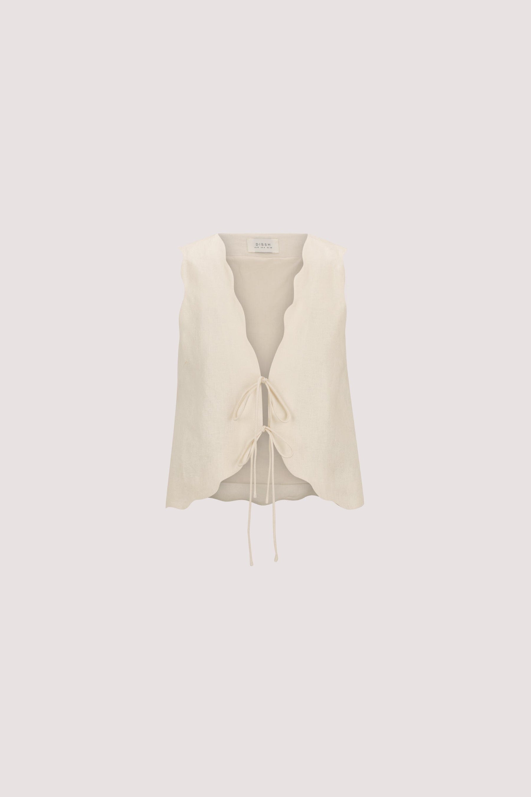 LELA SANDSTONE SLEEVELESS LINEN VEST TOP Clothing DISSH Boutiques 