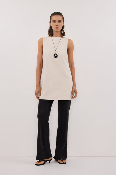 Stas wearing ROWIE BONE SLEEVELESS BOAT NECK TUNIC TOP