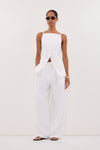 VIV WHITE SLEEVELESS LINEN VEST