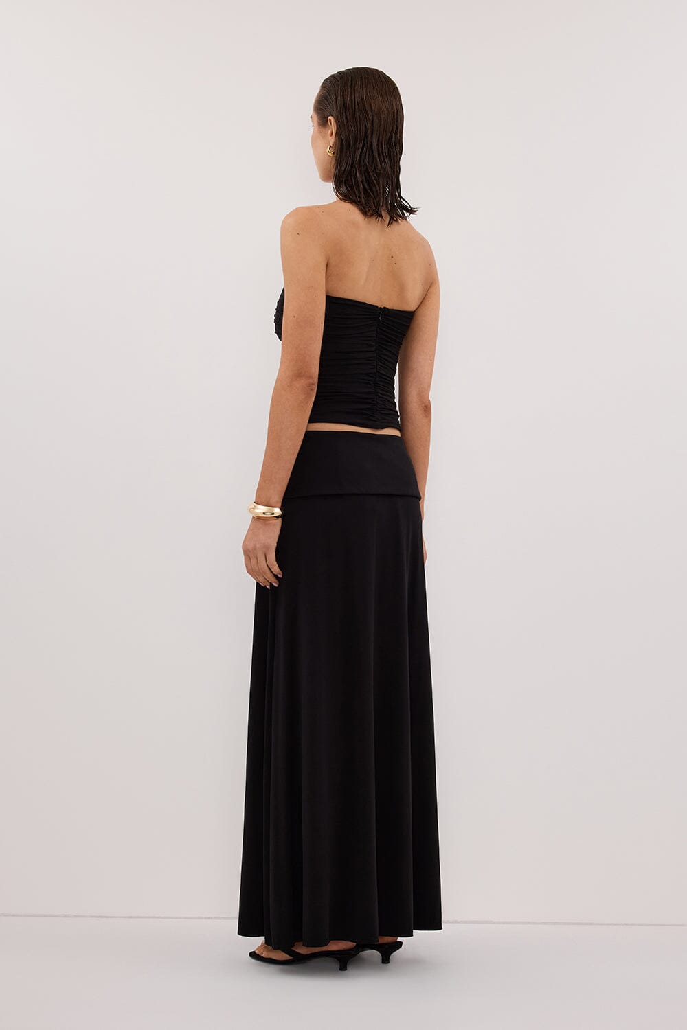 SHARI BLACK STRAPLESS BANDEAU TOP