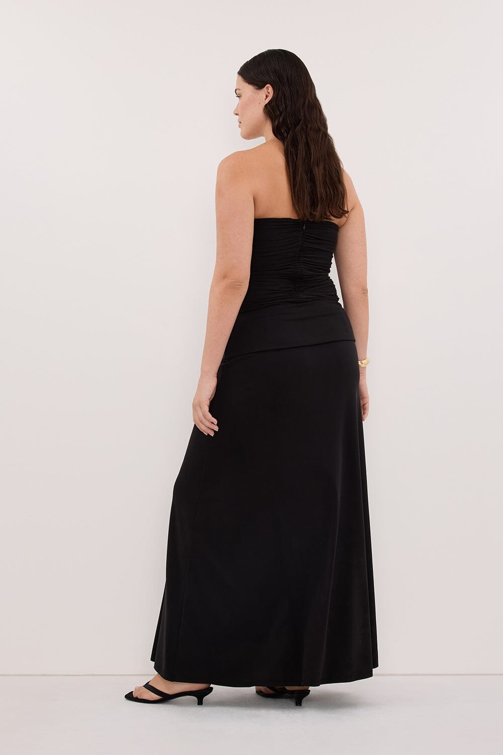SHARI BLACK STRAPLESS BANDEAU TOP
