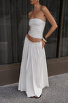 SHARI OFF WHITE STRAPLESS BANDEAU TOP