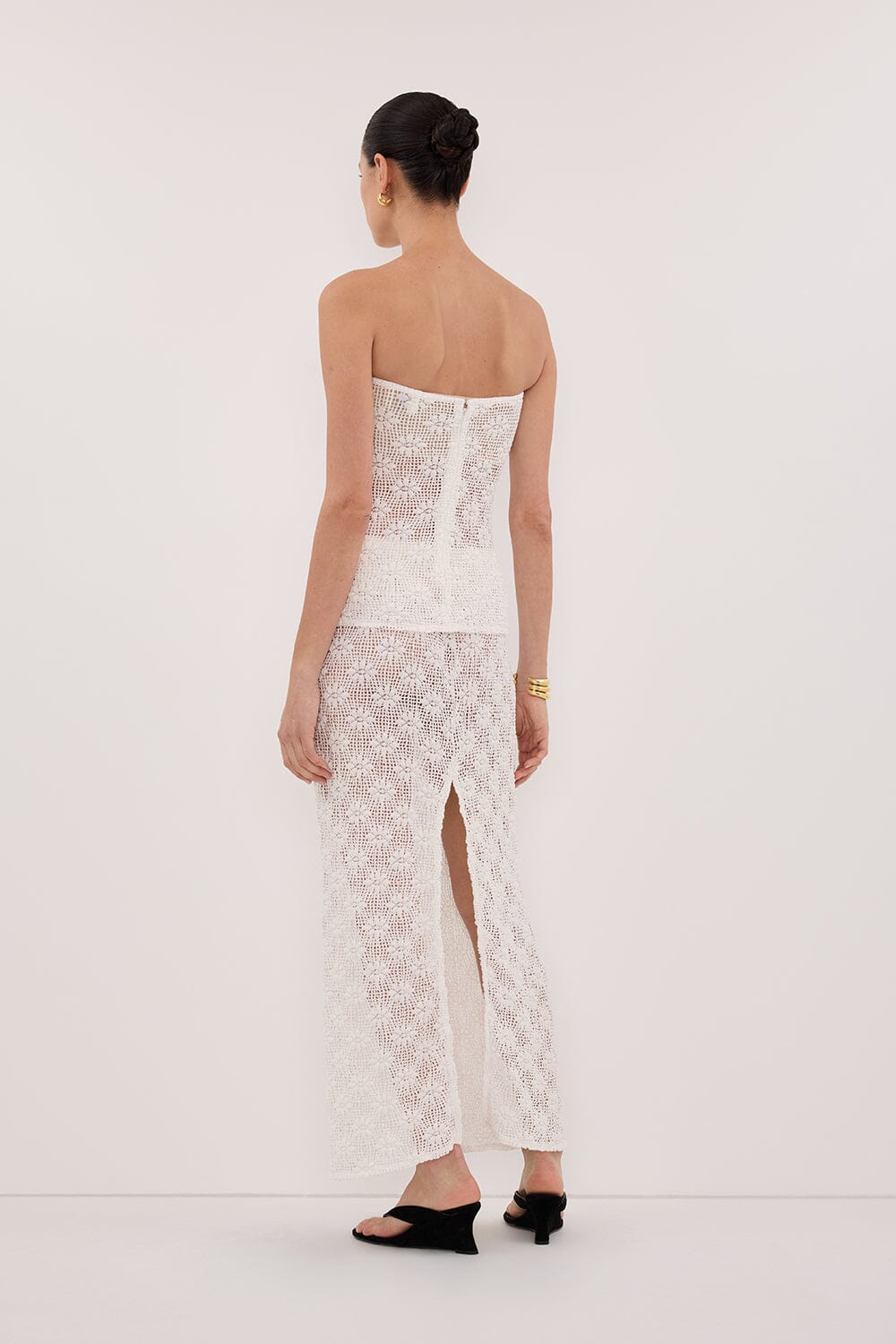 AGNES WHITE CROCHET BANDEAU TOP Clothing DISSH Boutiques 