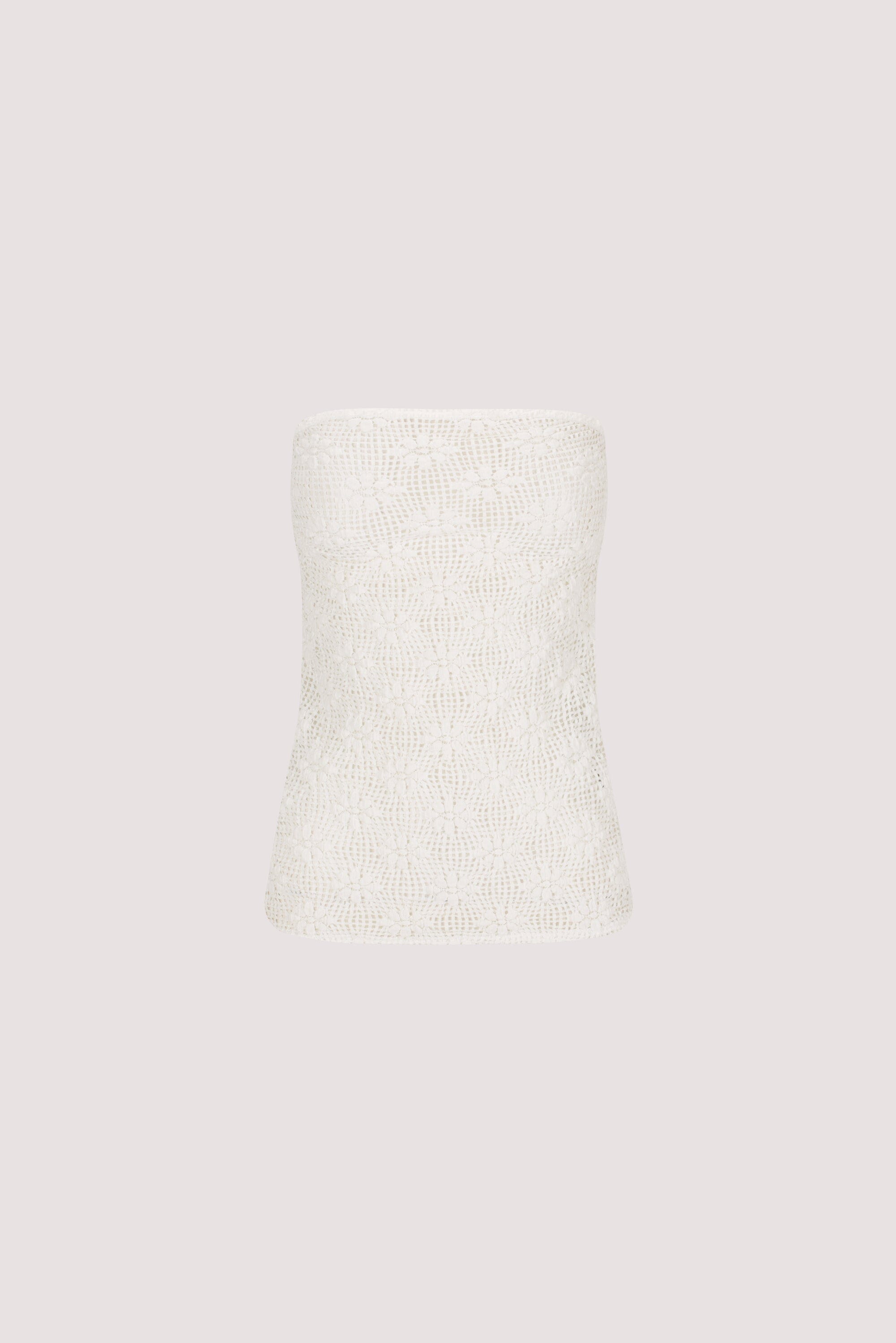 AGNES WHITE CROCHET BANDEAU TOP