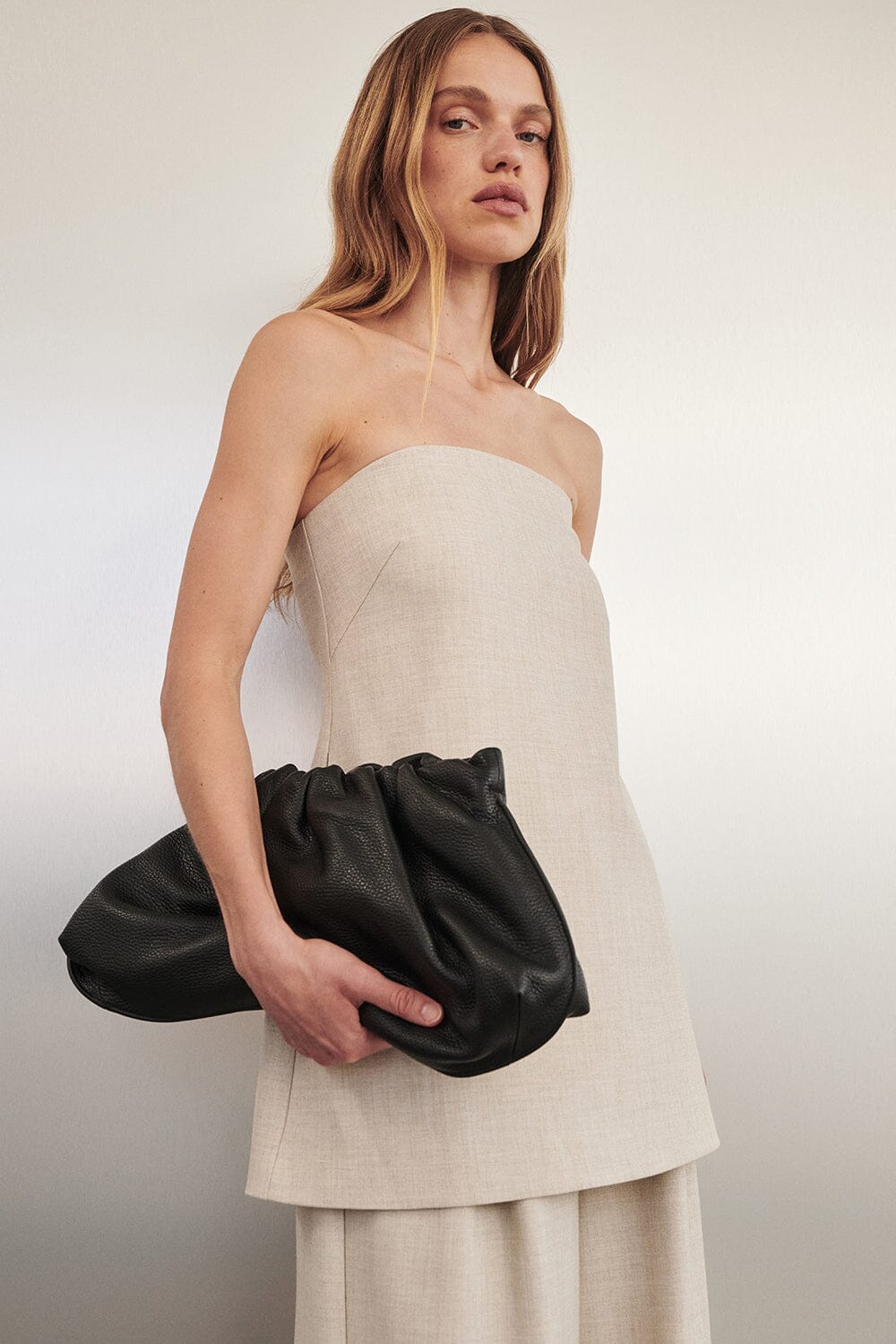 CYRUS NATURAL STRAPLESS TUNIC TOP