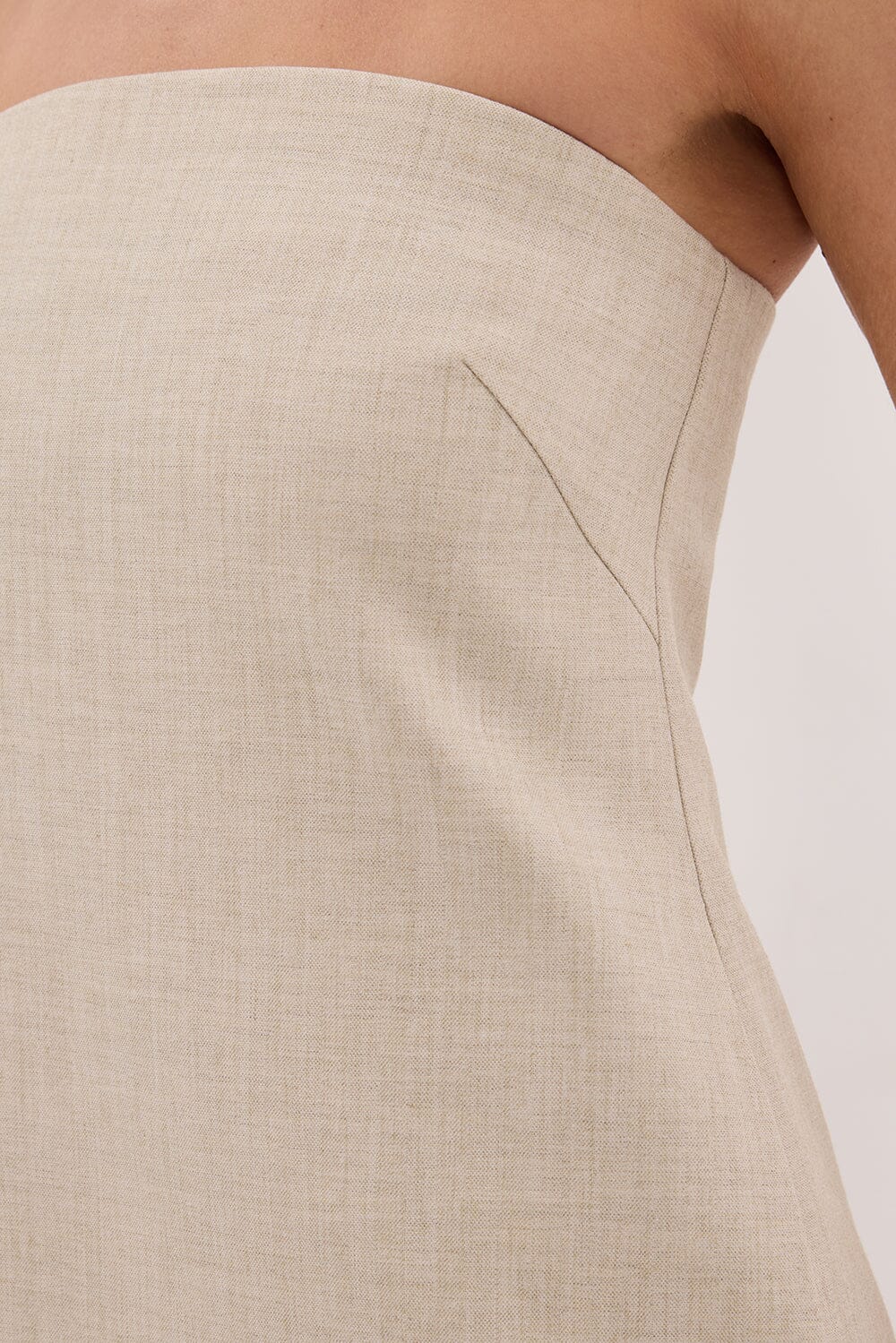 CYRUS NATURAL STRAPLESS TUNIC TOP