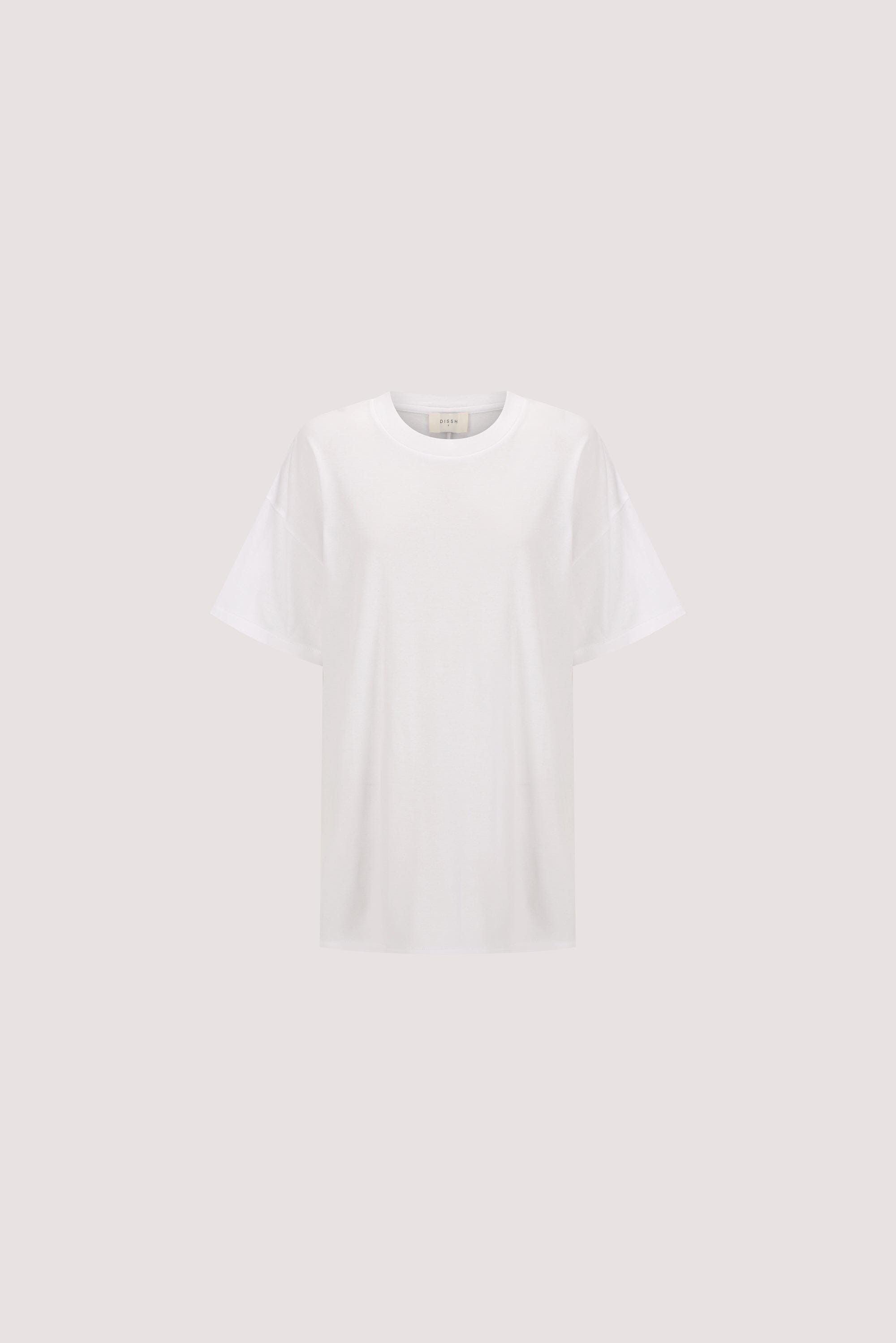 SLOANE WHITE COTTON LONGLINE TEE