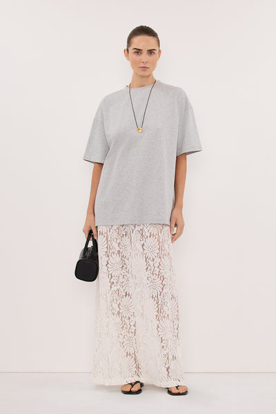 Stas wearing TYRA SILVER MARLE BOYFRIEND TEE