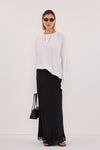 SLOANE WHITE LONG SLEEVE CREW KNIT TOP