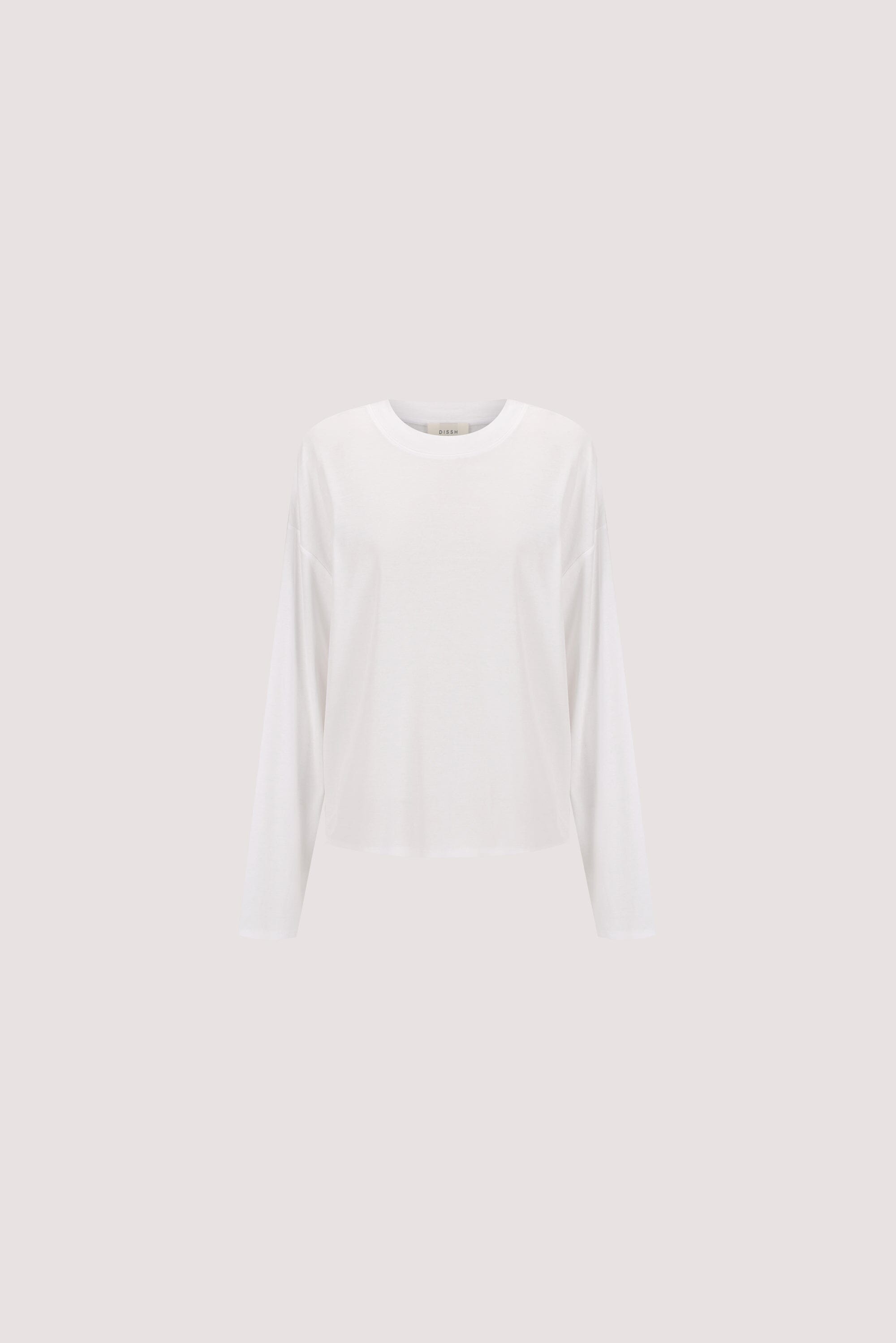 SLOANE WHITE LONG SLEEVE CREW KNIT TOP