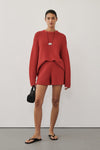 THEA BURNT RED COTTON KNIT JUMPER