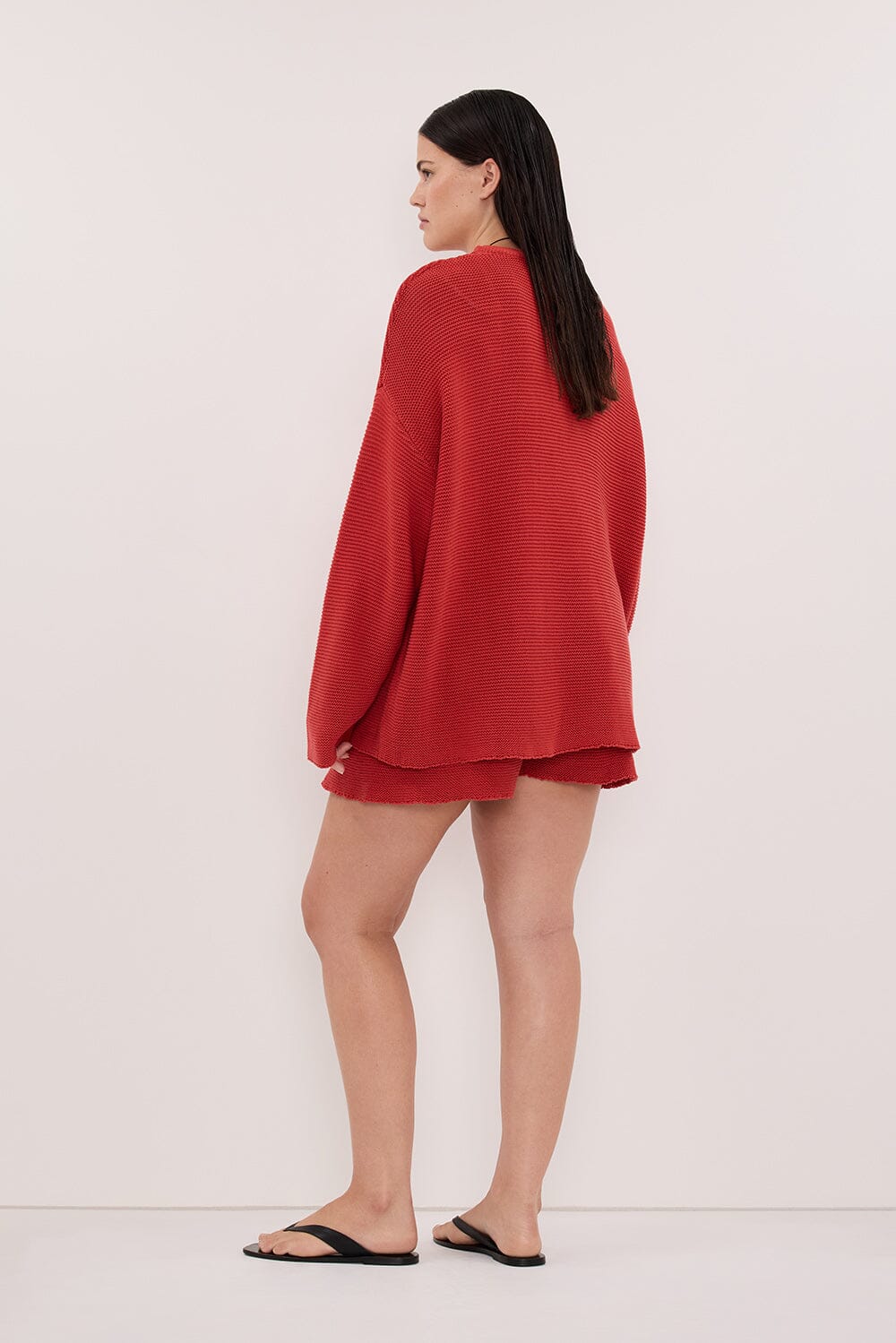 THEA BURNT RED COTTON KNIT JUMPER