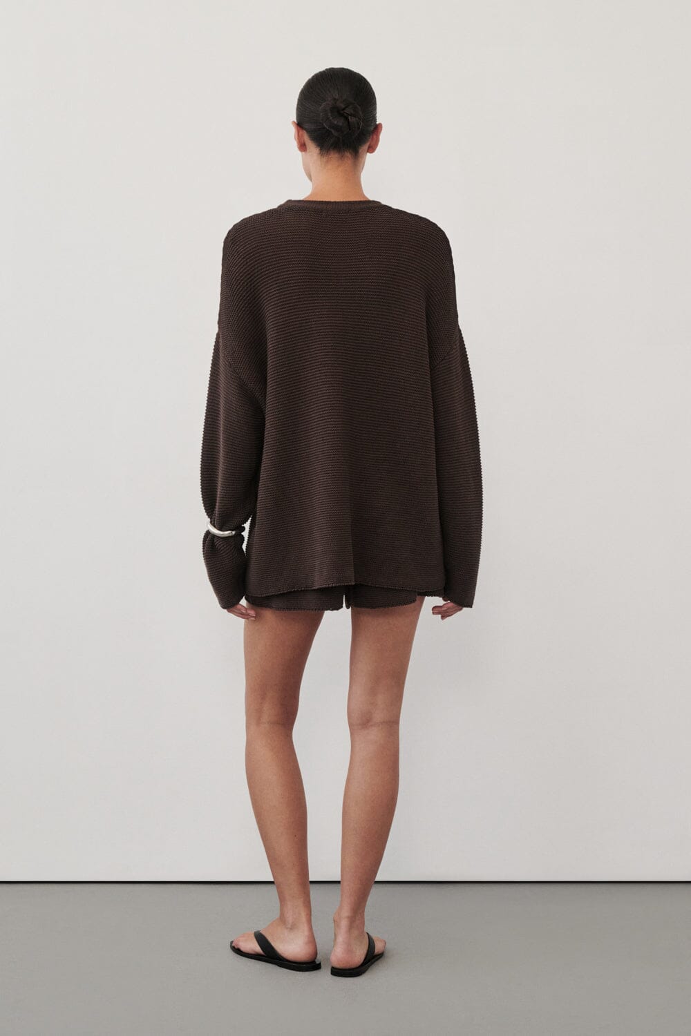 THEA BURNT CHOC COTTON KNIT JUMPER