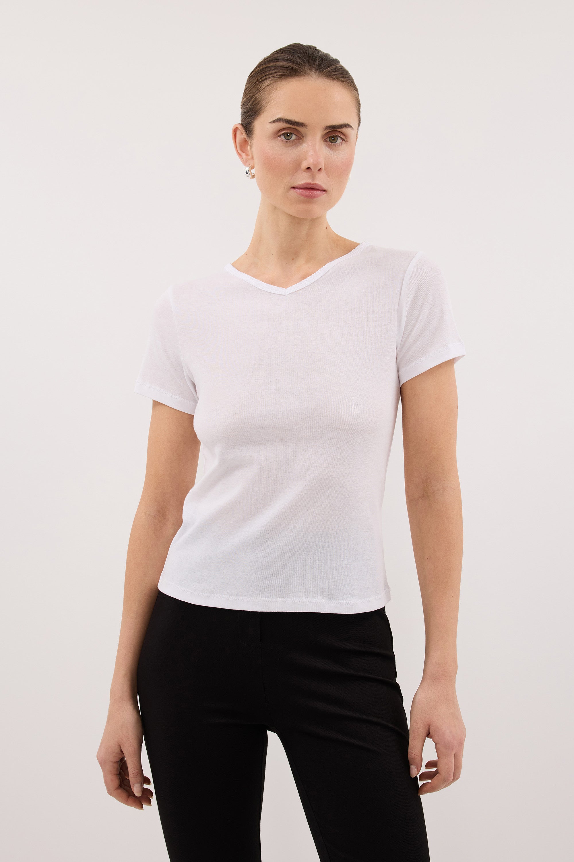 SLOANE WHITE KNIT BABY TEE