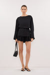 MYLAH BLACK CUPRO COCOON TOP