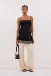 MINA BLACK CUPRO LACE TOP