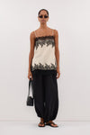 MINA STRAW CUPRO LACE TOP