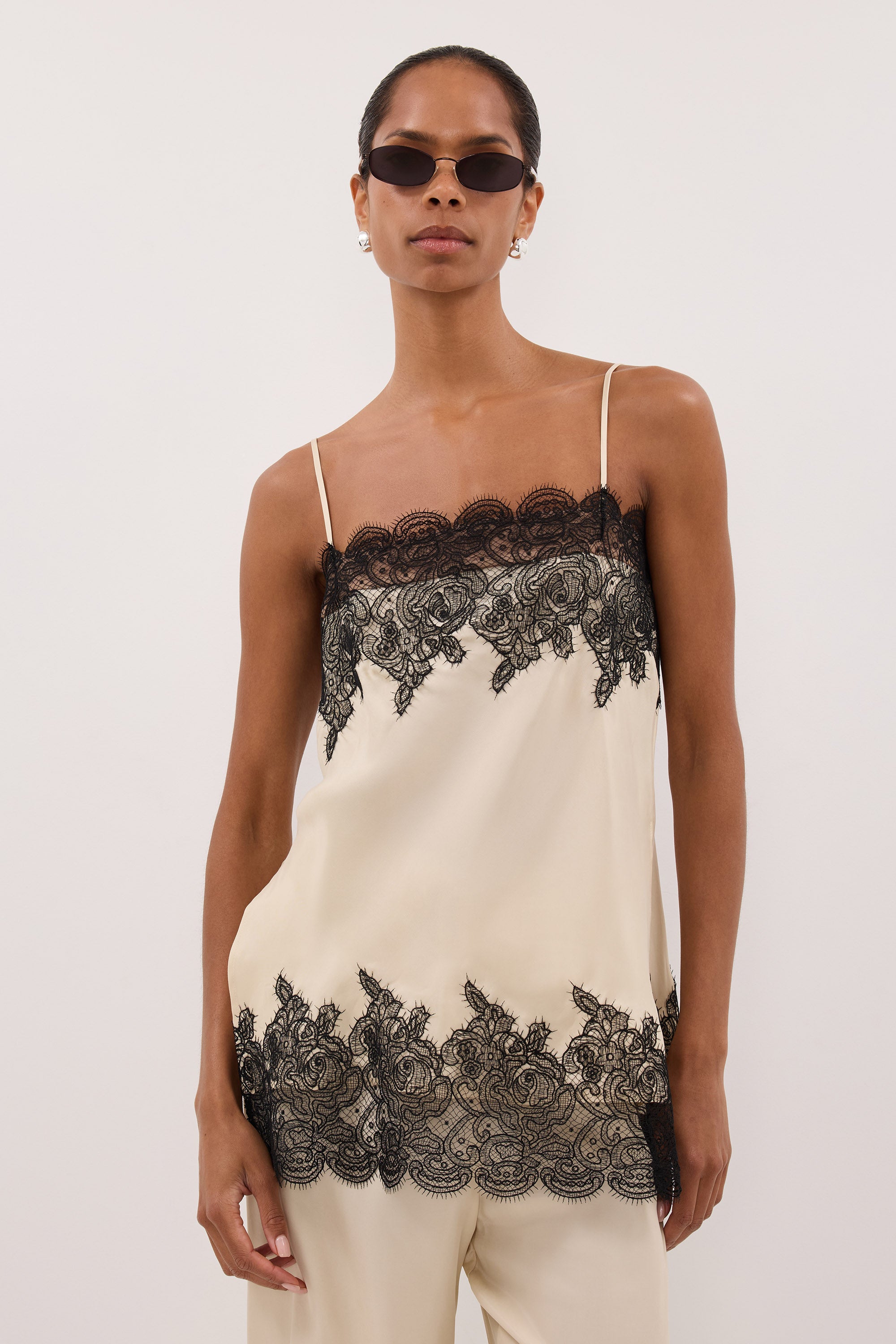 MINA STRAW CUPRO LACE TOP