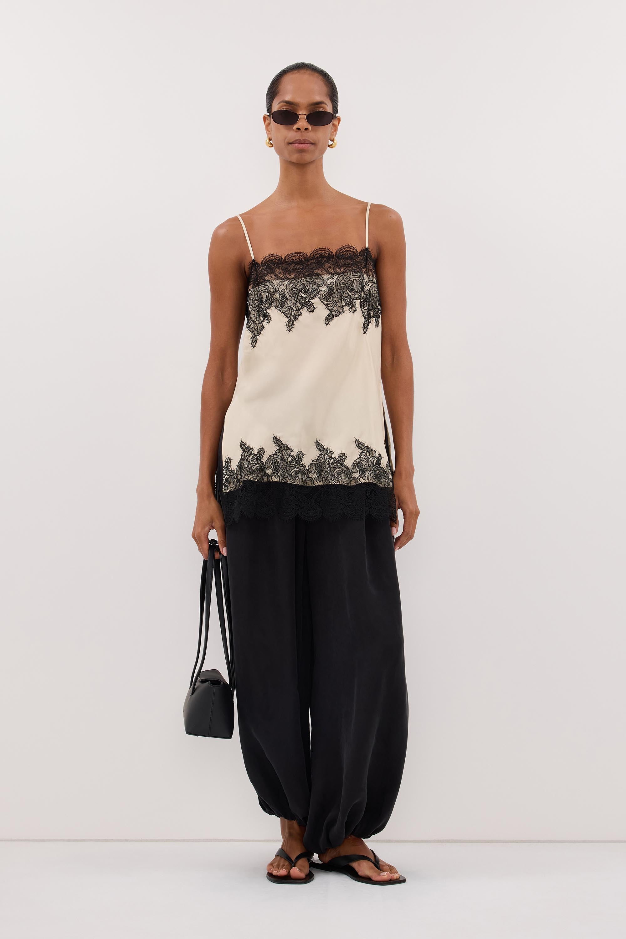 MINA STRAW CUPRO LACE TOP
