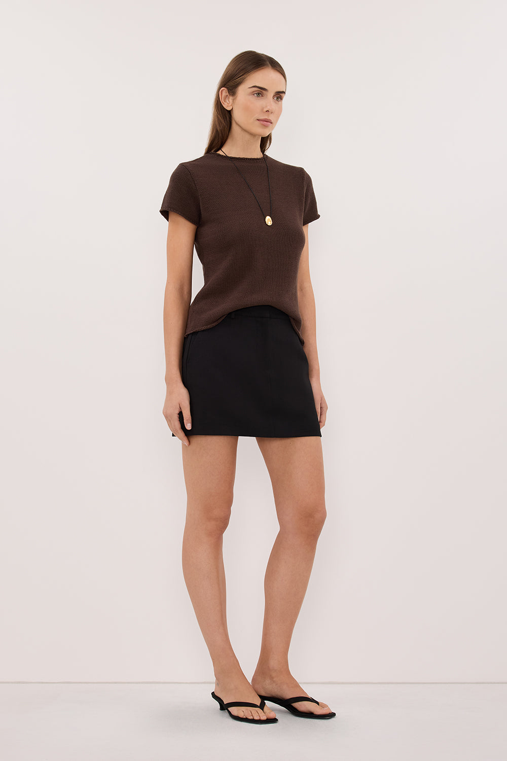 ORIA BURNT CHOC COTTON BABY TEE