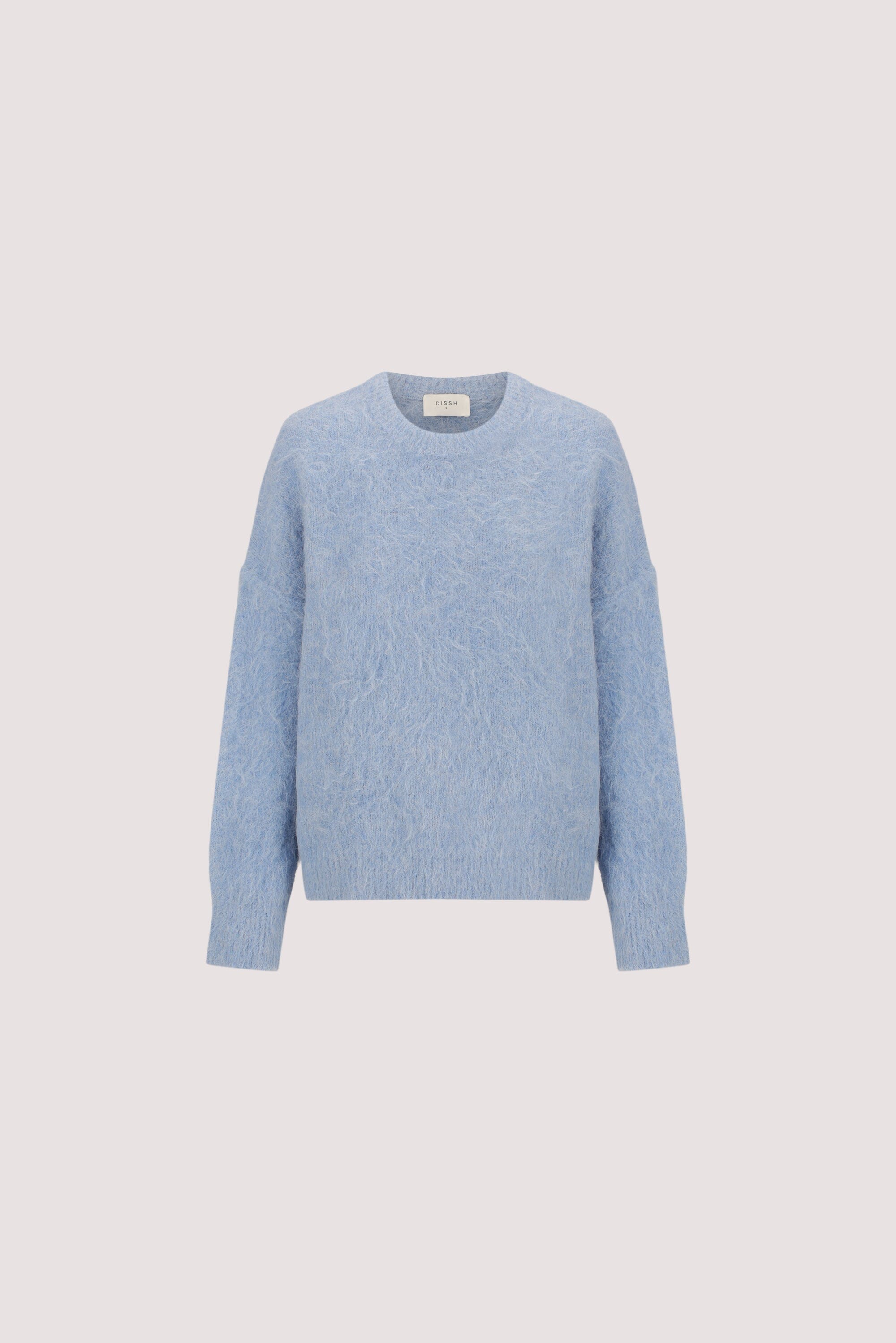 SALMA DUSTY BLUE CREW NECK KNIT JUMPER