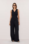 SIAN INK PINSTRIPE ASYM VEST