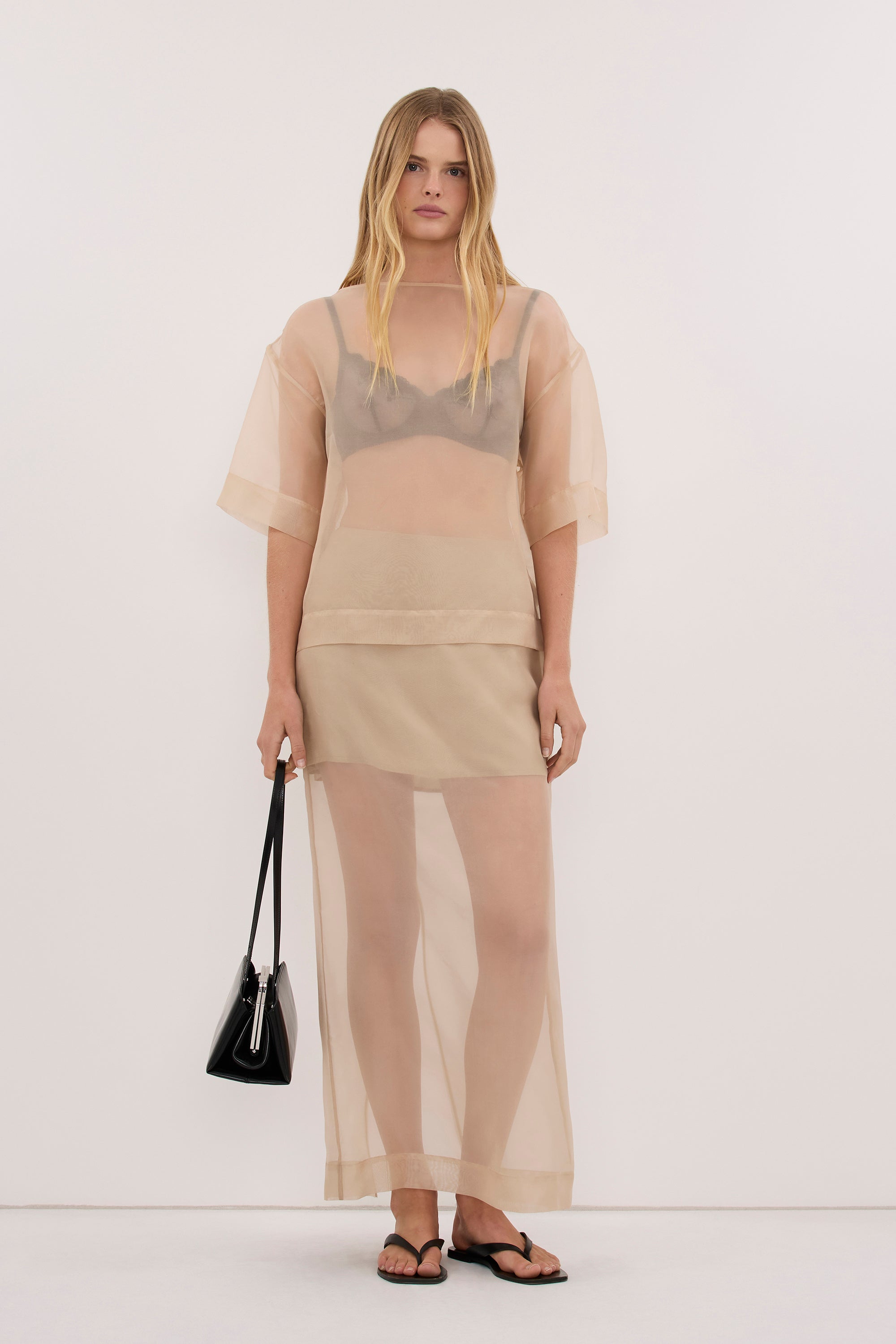 SIAN GOLD SILK ORGANZA TEE