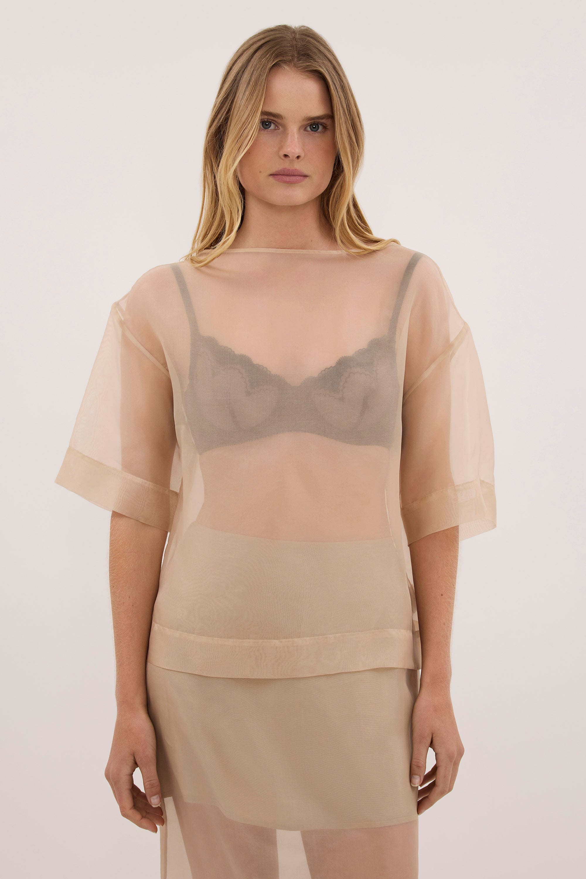 SIAN GOLD SILK ORGANZA TEE