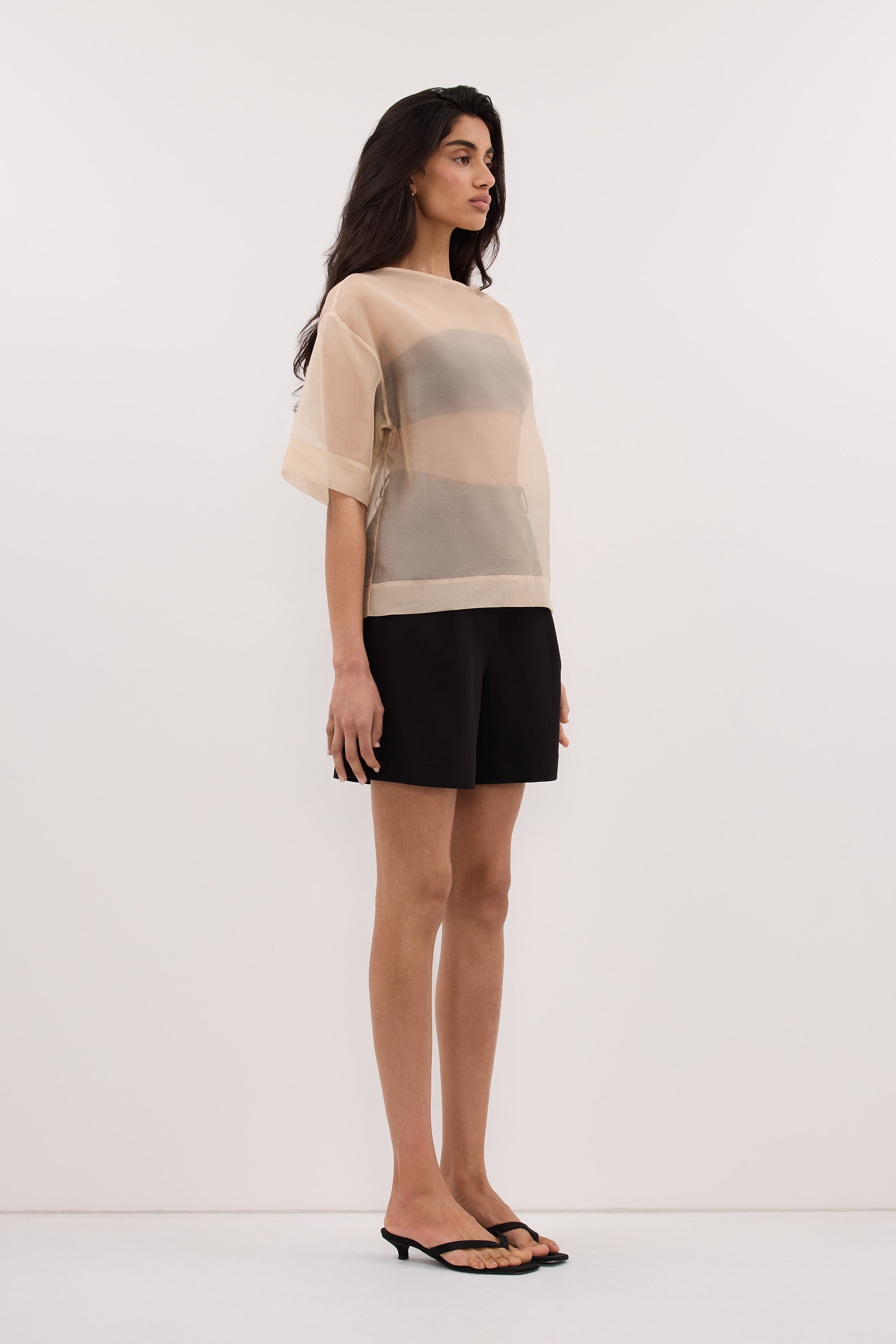SIAN GOLD SILK ORGANZA TEE