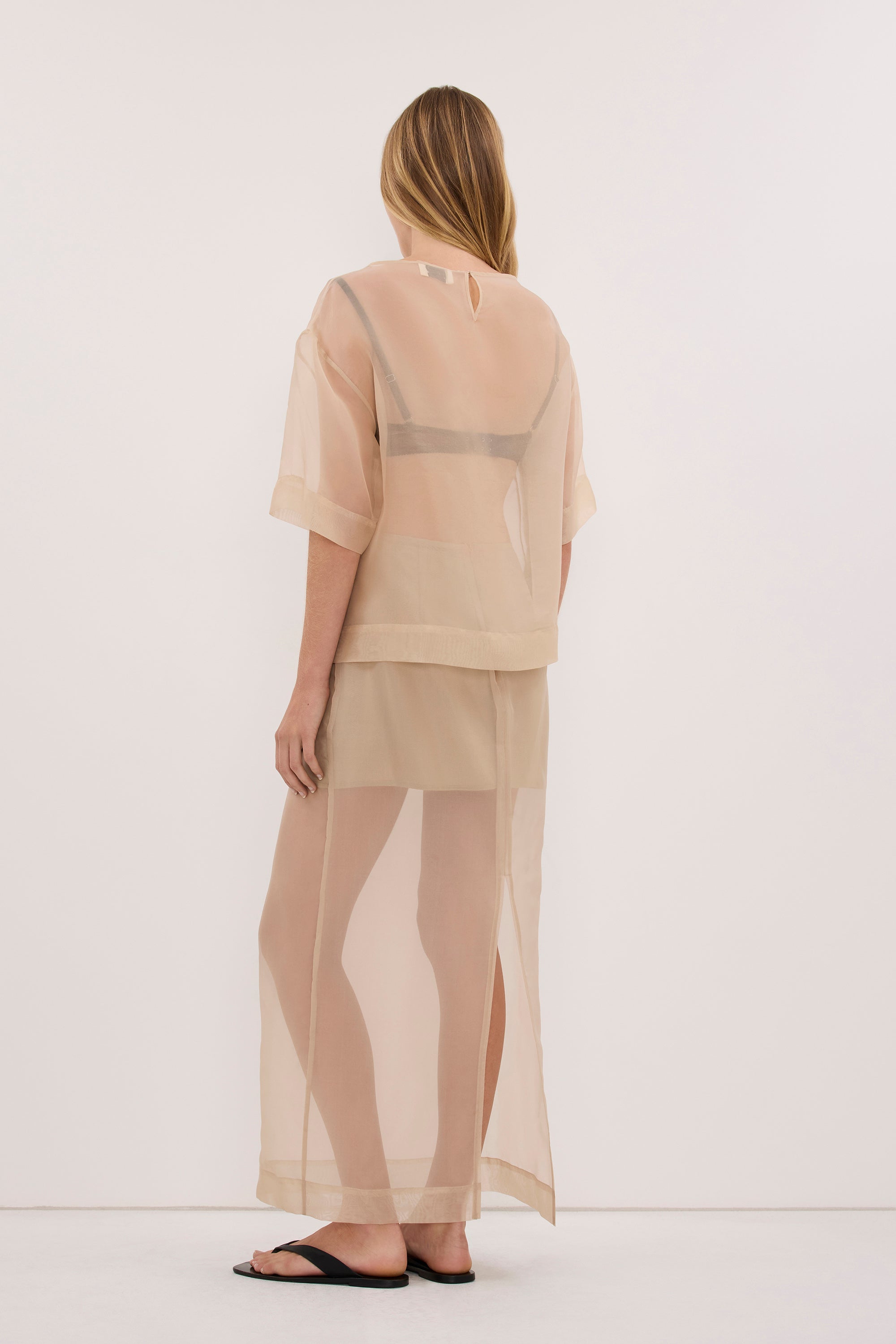 SIAN GOLD SILK ORGANZA TEE