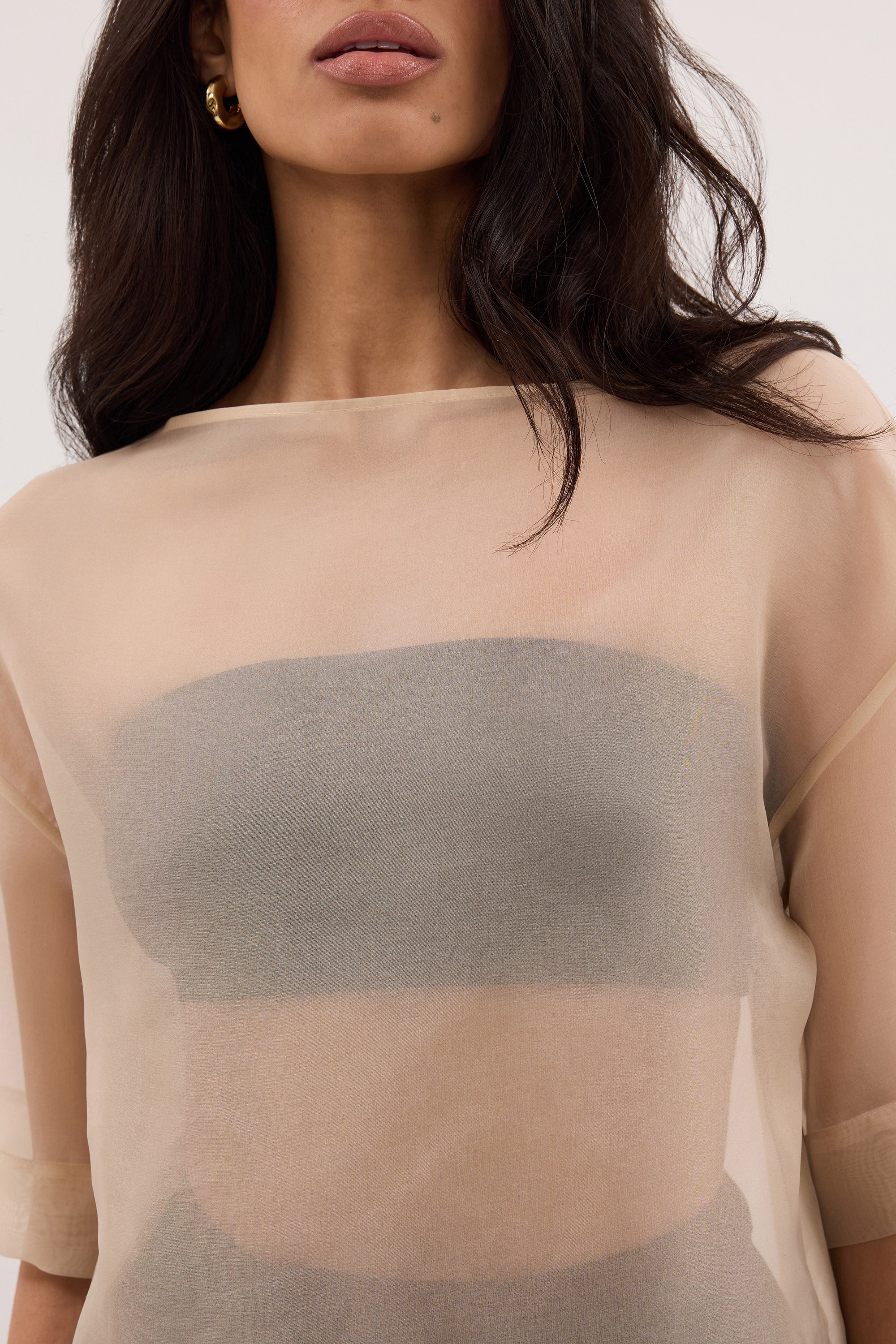 SIAN GOLD SILK ORGANZA TEE