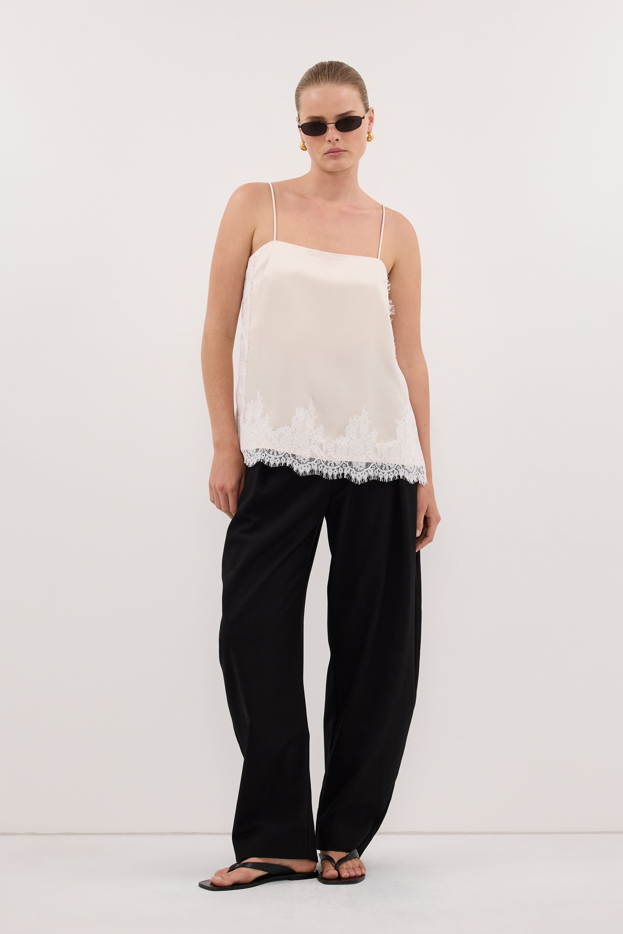 SELENE OYSTER SATIN CAMI