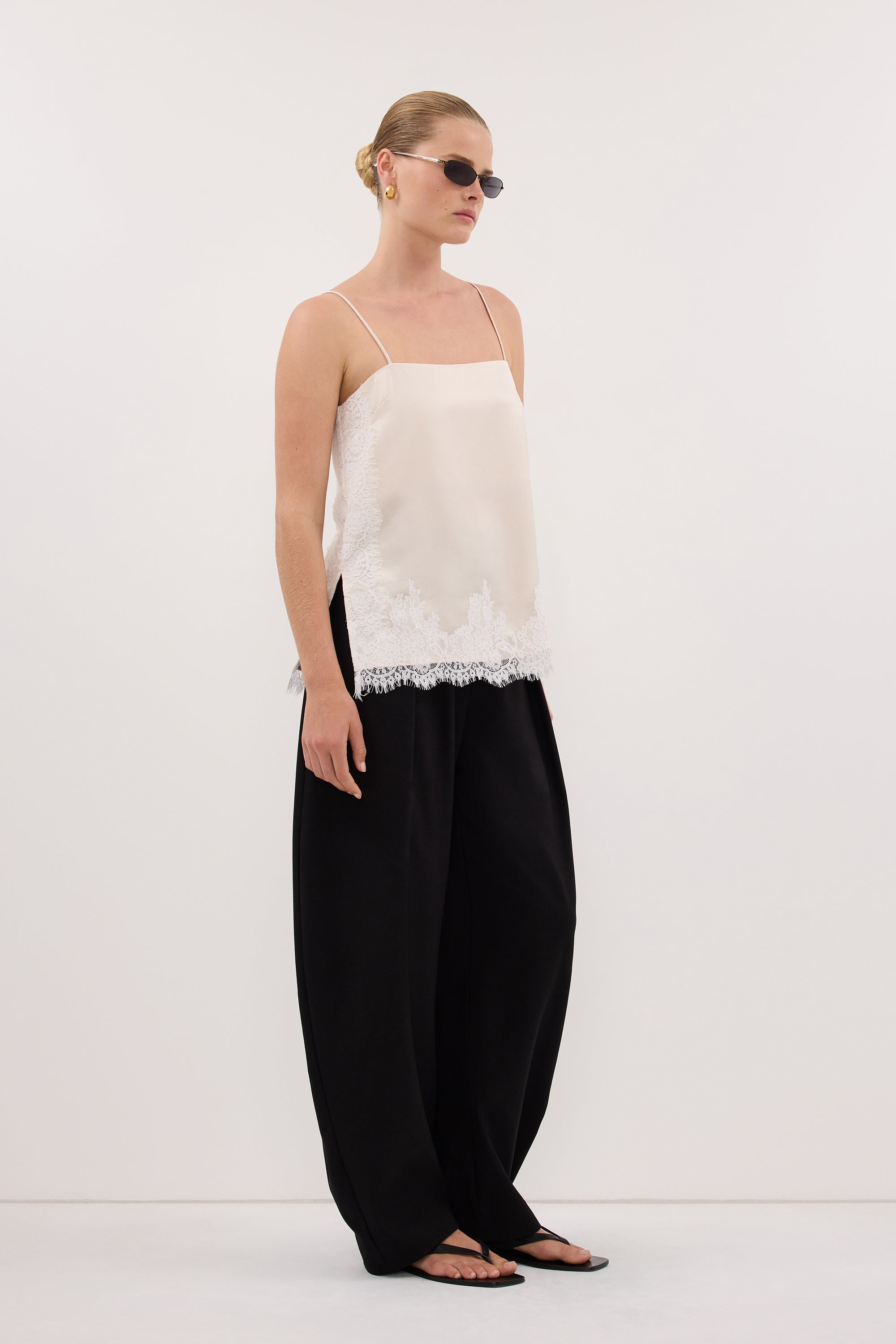SELENE OYSTER SATIN CAMI