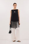 FIORA BLACK CUPRO FRINGE TOP