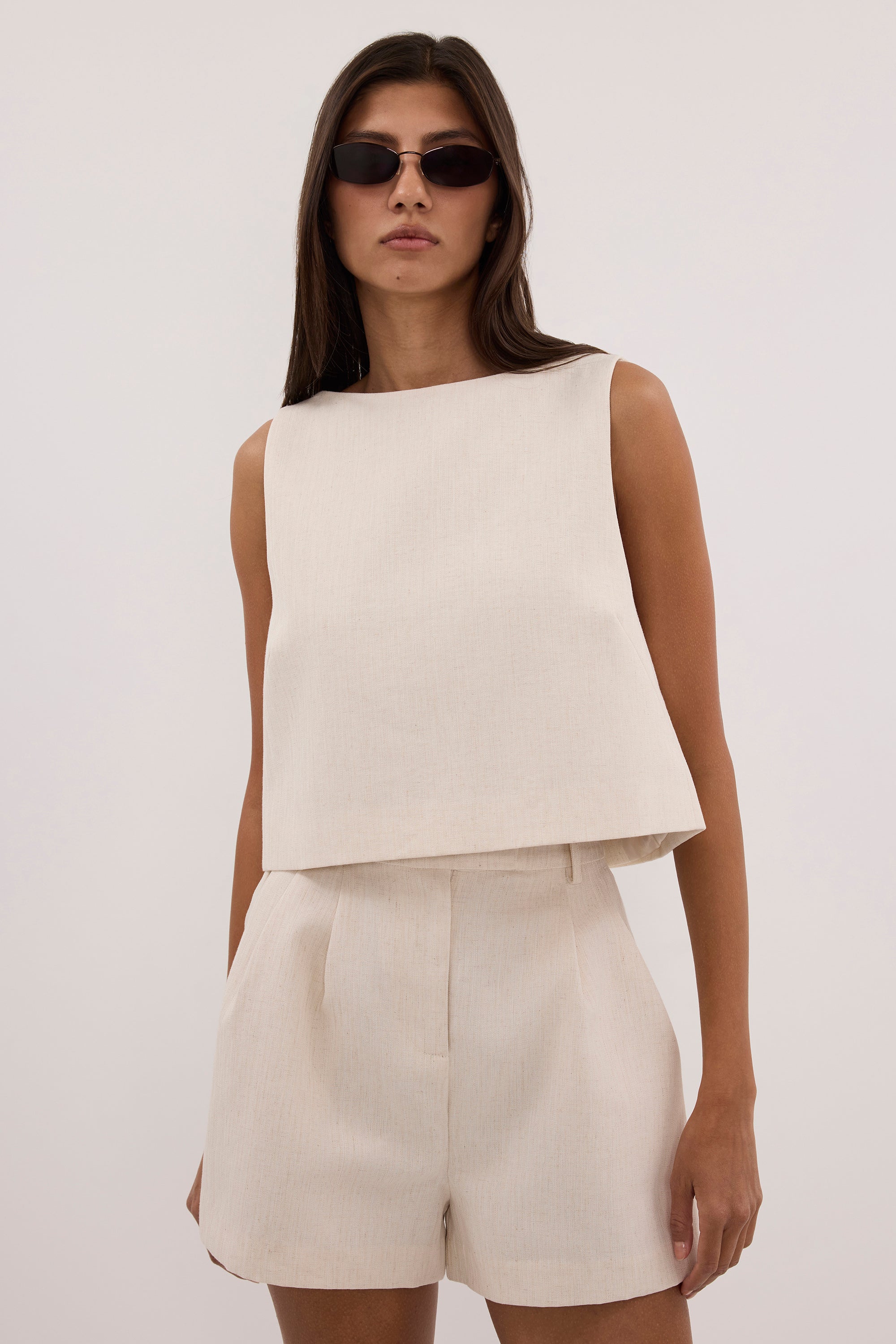 ROSALIE CREAM MARLE SHELL TOP