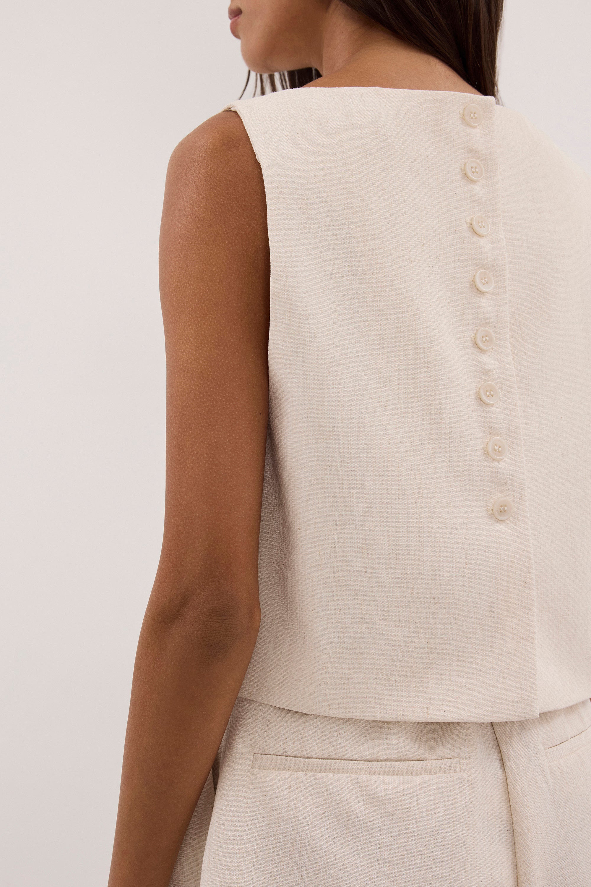 ROSALIE CREAM MARLE SHELL TOP
