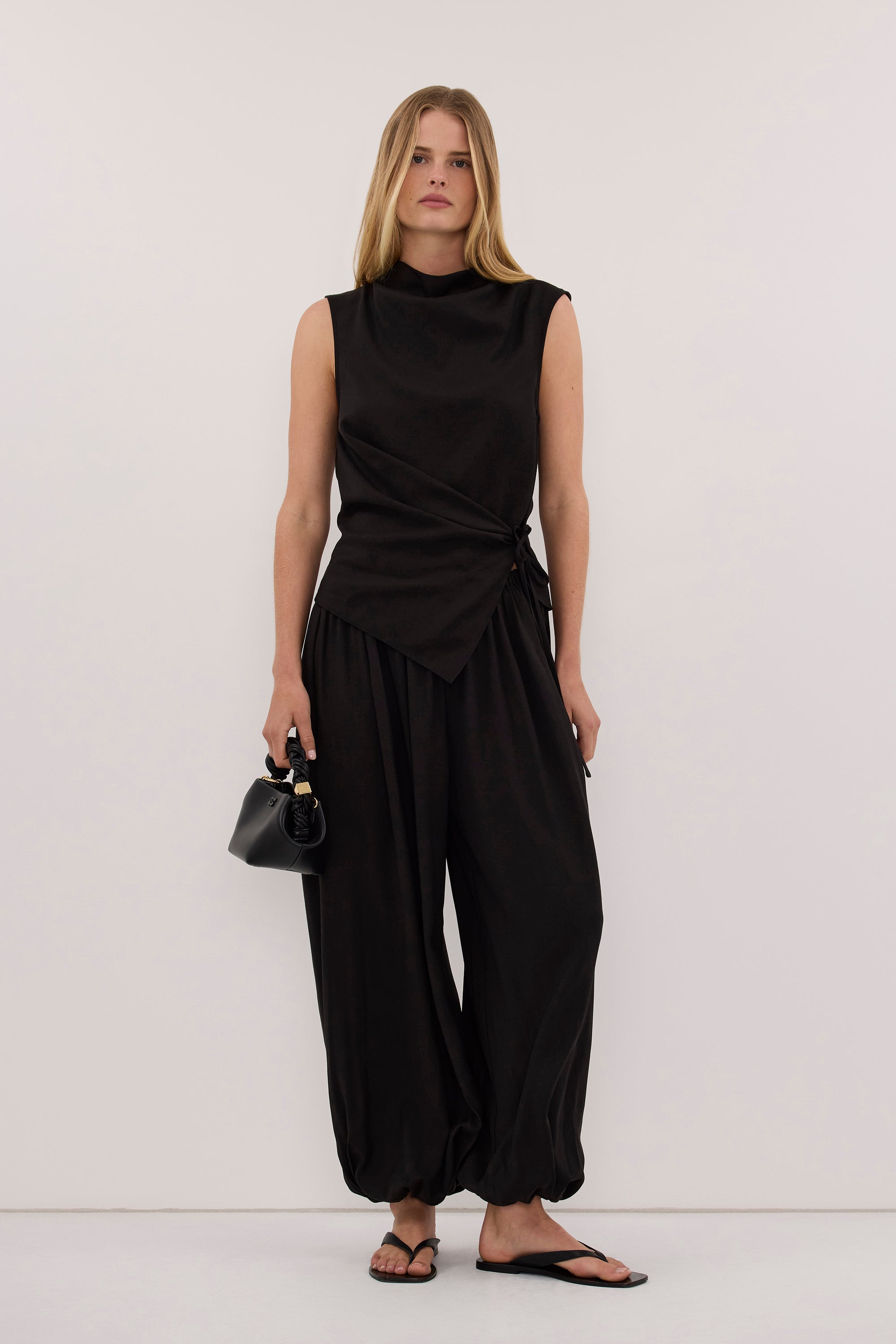 CALIA BLACK TIE TOP