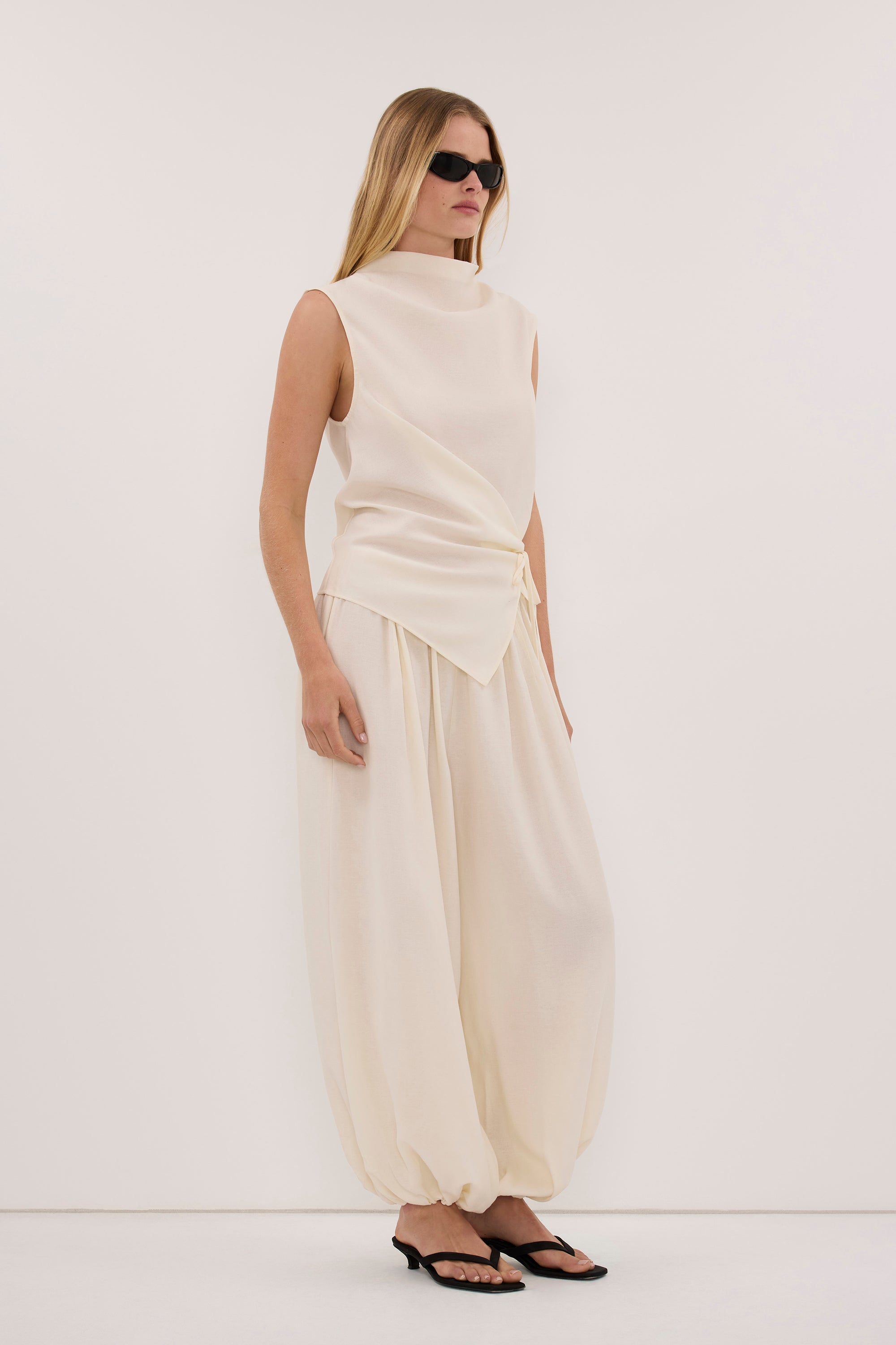 CALIA CREAM TIE TOP