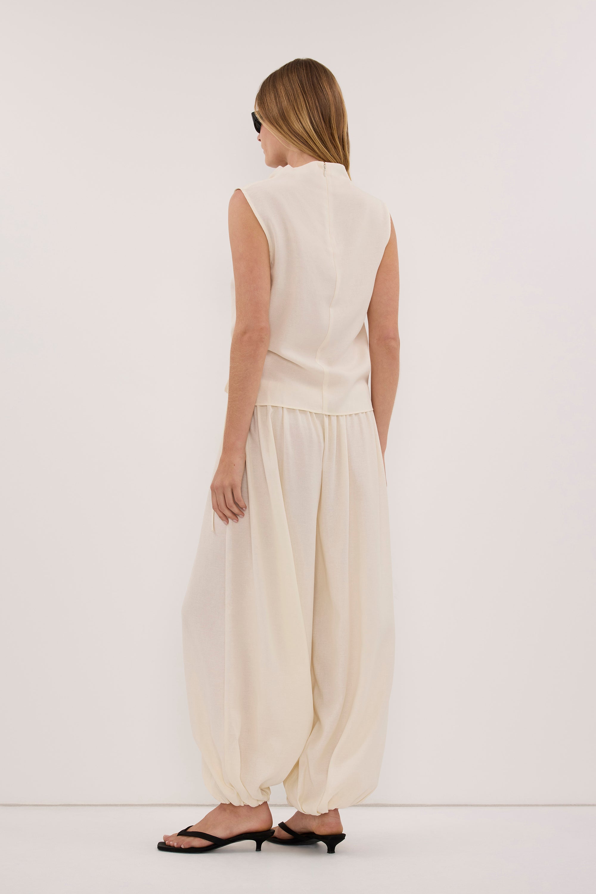 CALIA CREAM TIE TOP