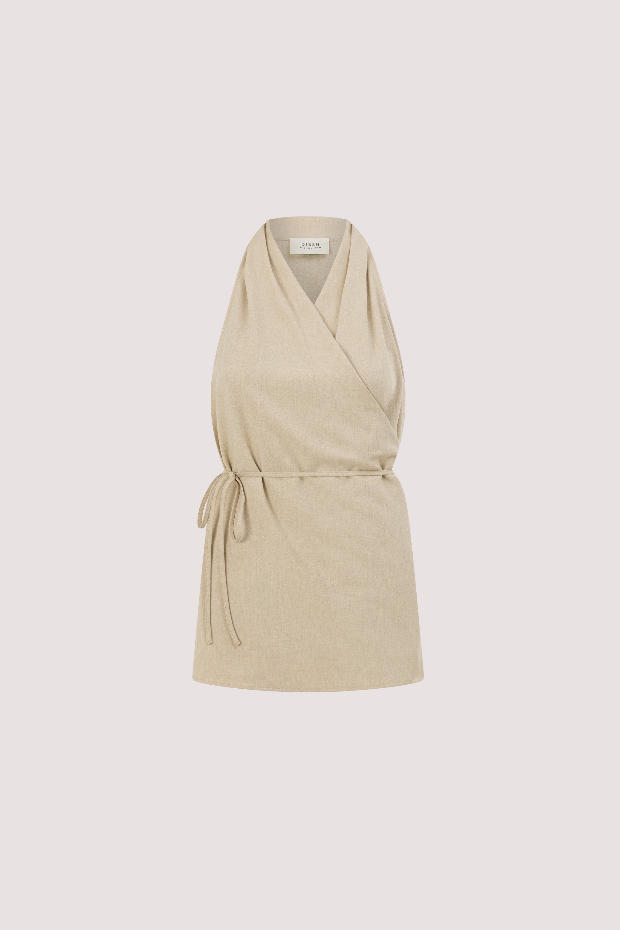 KENDALL OAT WRAP HALTER TOP