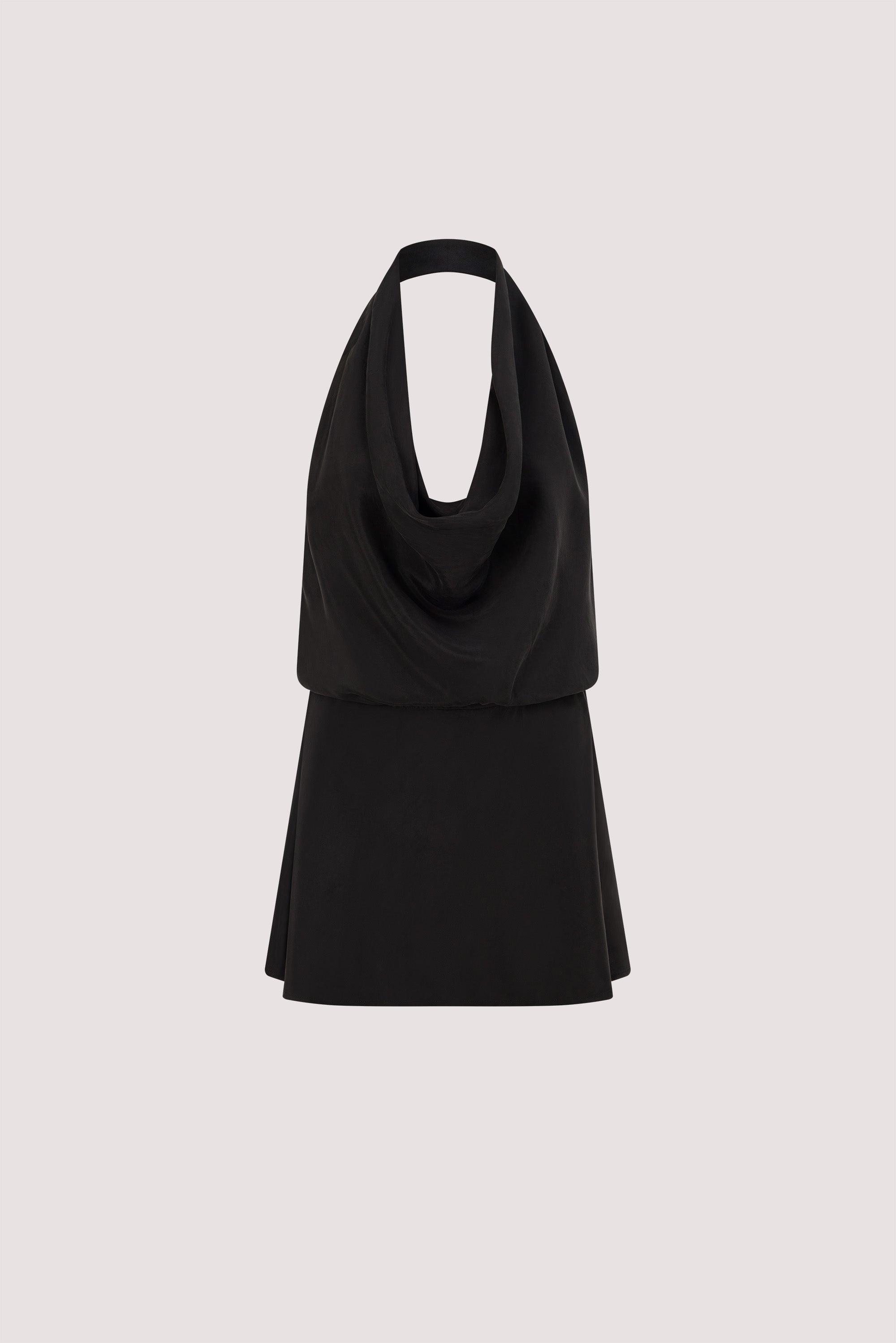 ADELE BLACK CUPRO COWL NECK TOP