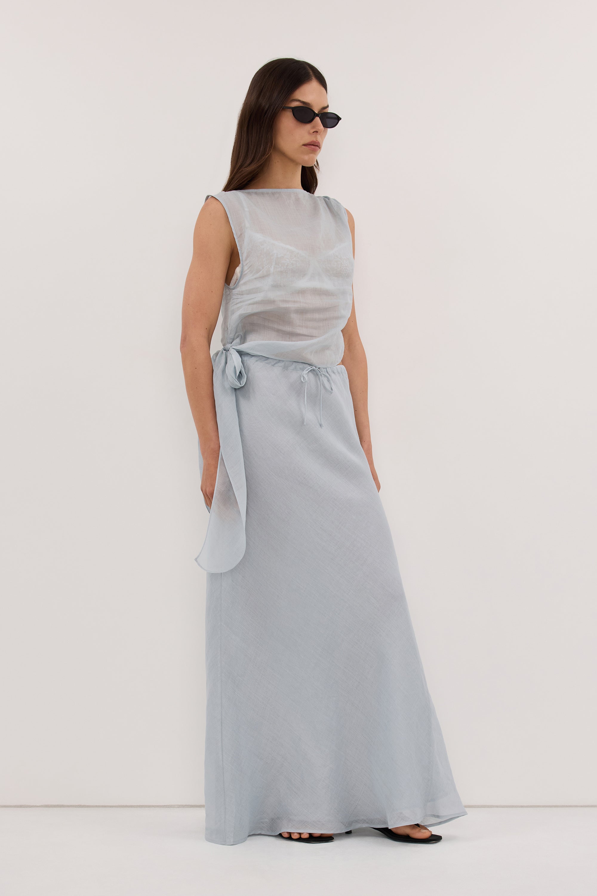 LENA MINERAL RAMIE TIE TOP