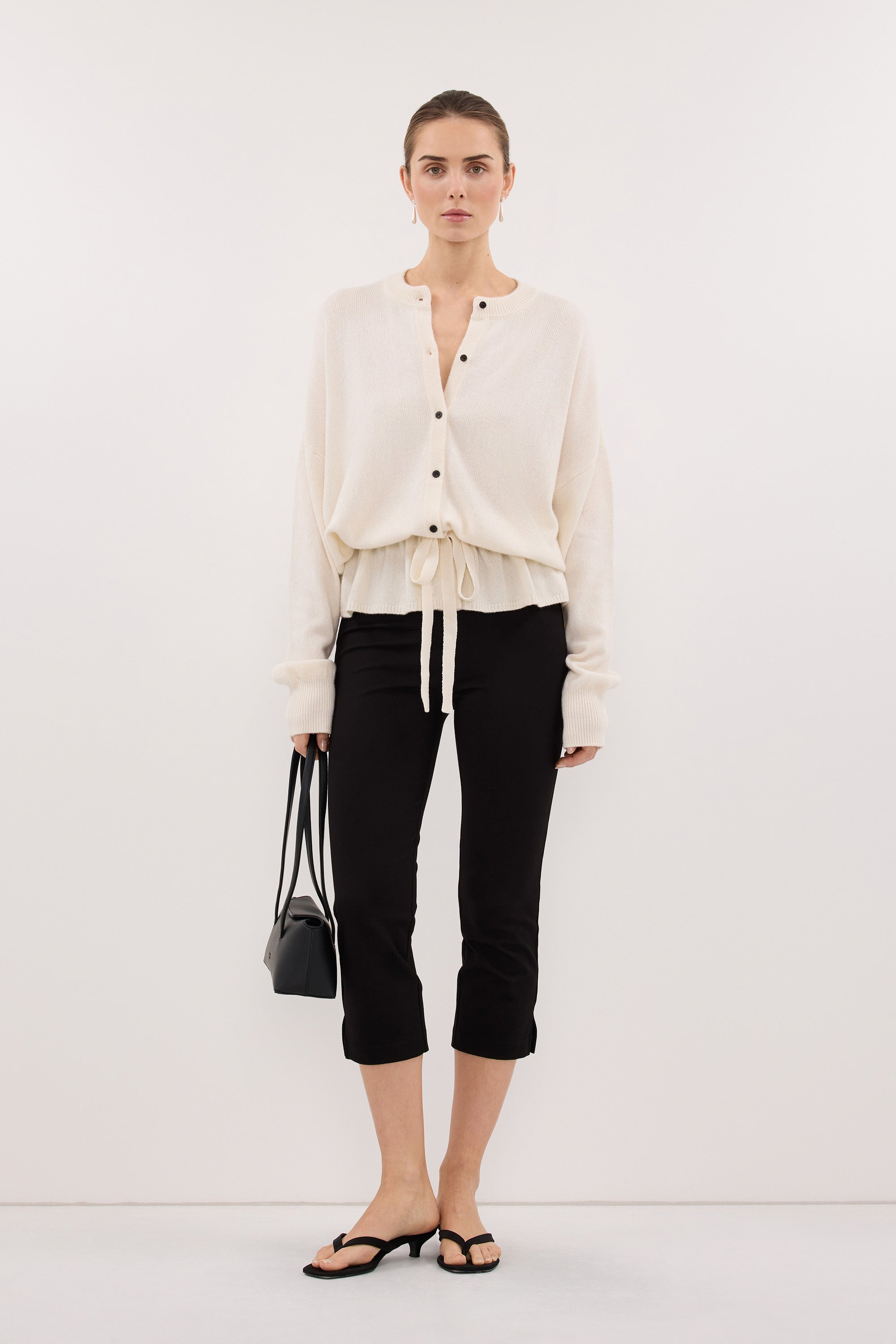 SAILOR IVORY BELTED CARDIGAN