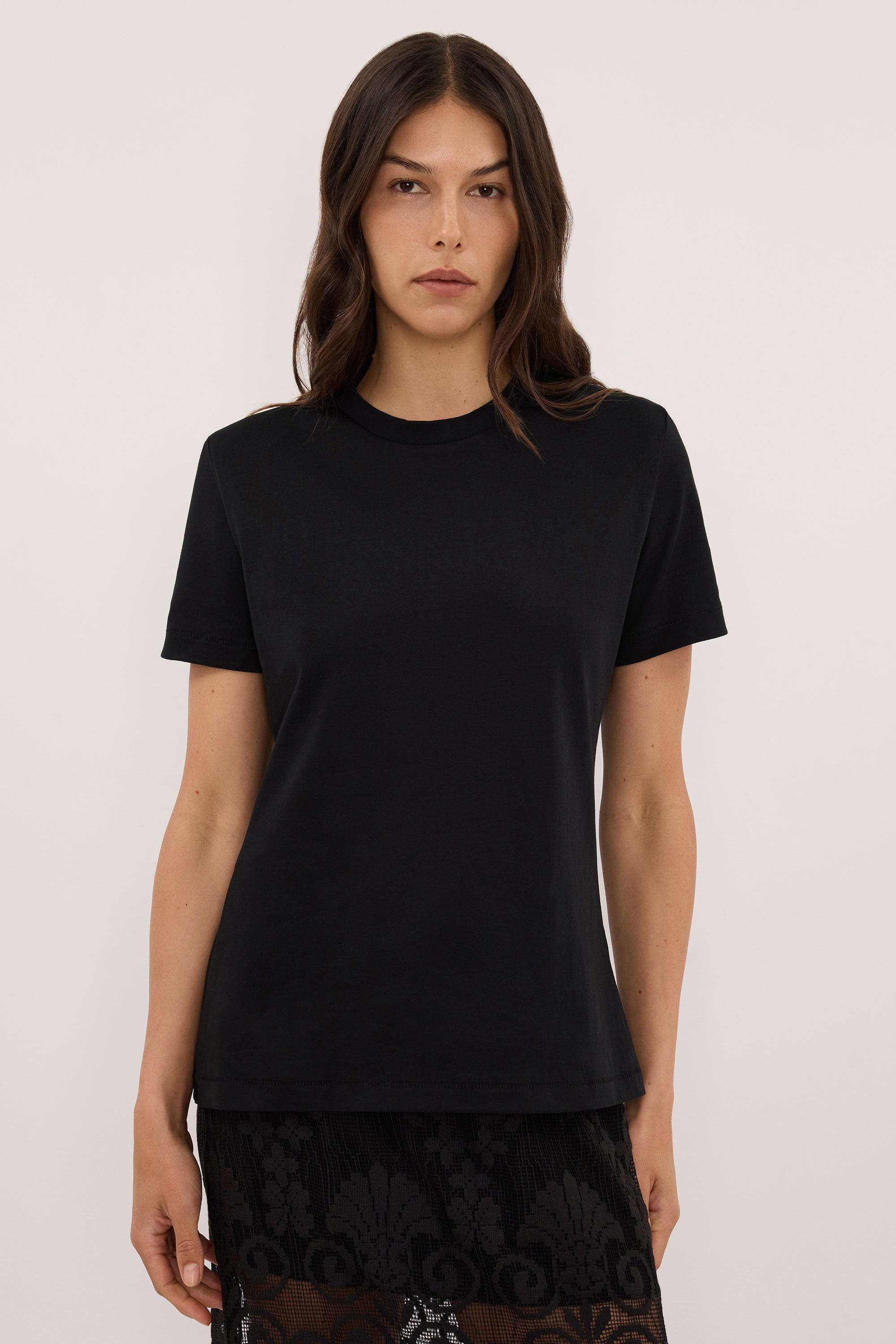 DARCY BLACK SHOULDER PAD TEE