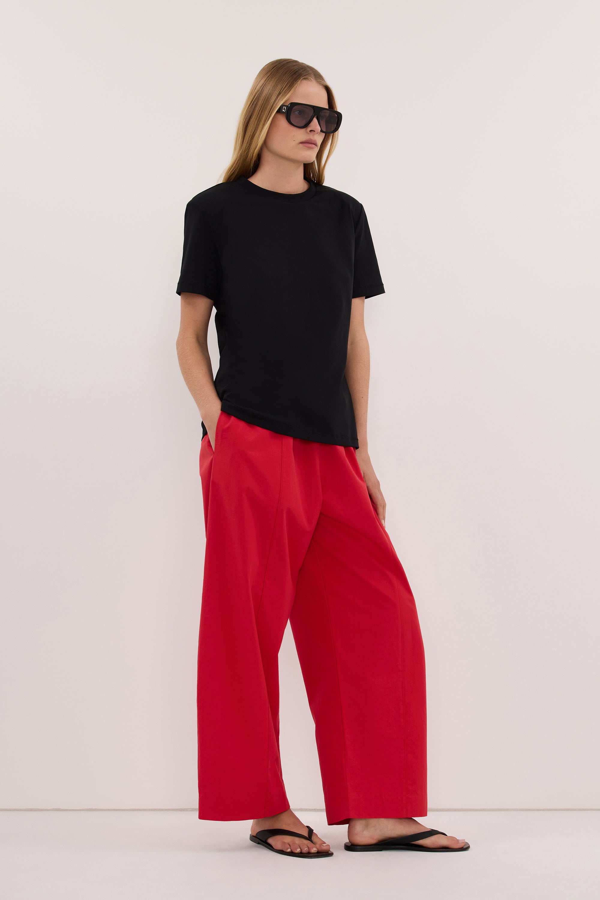 DARCY BLACK SHOULDER PAD TEE
