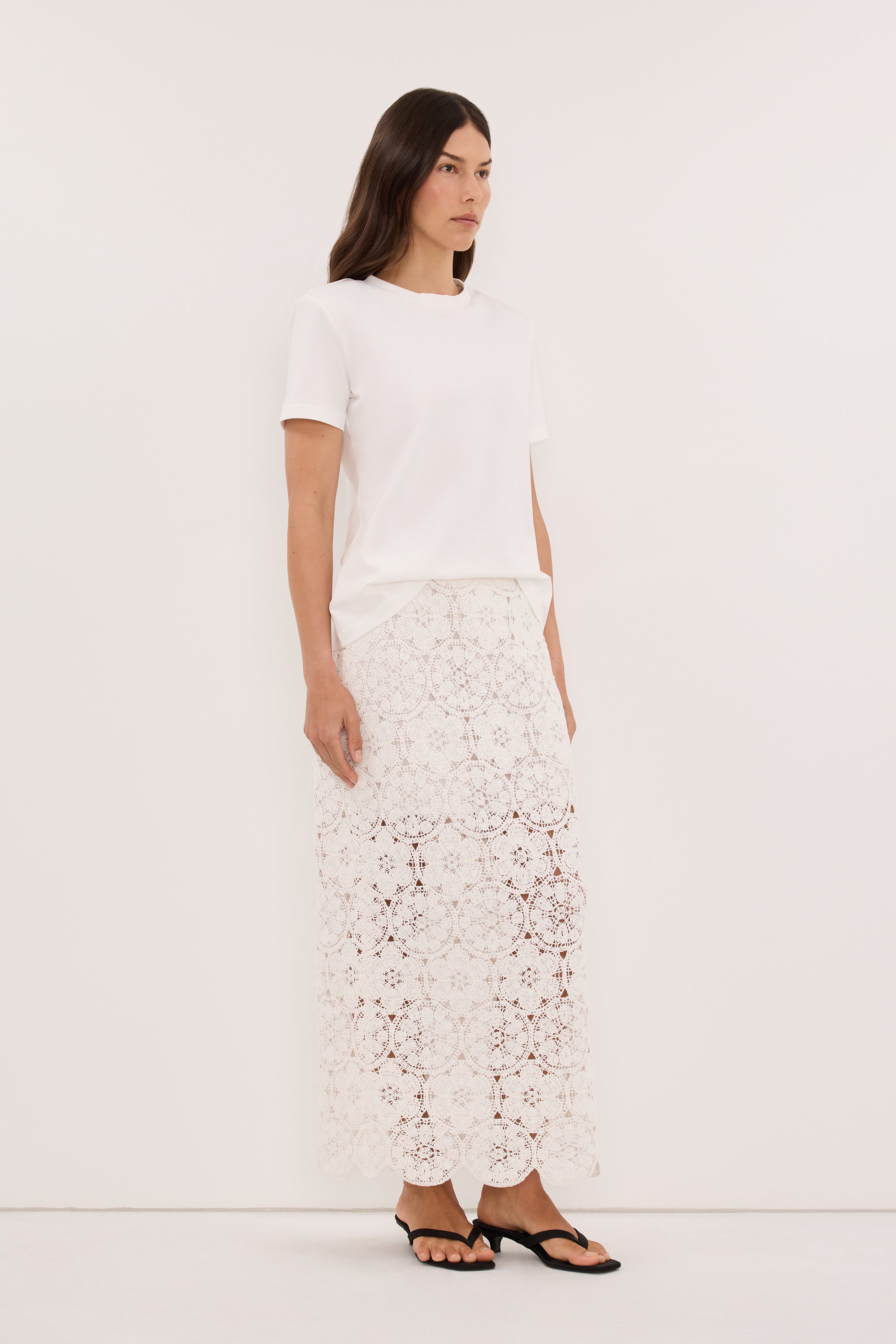 DARCY WHITE SHOULDER PAD TEE