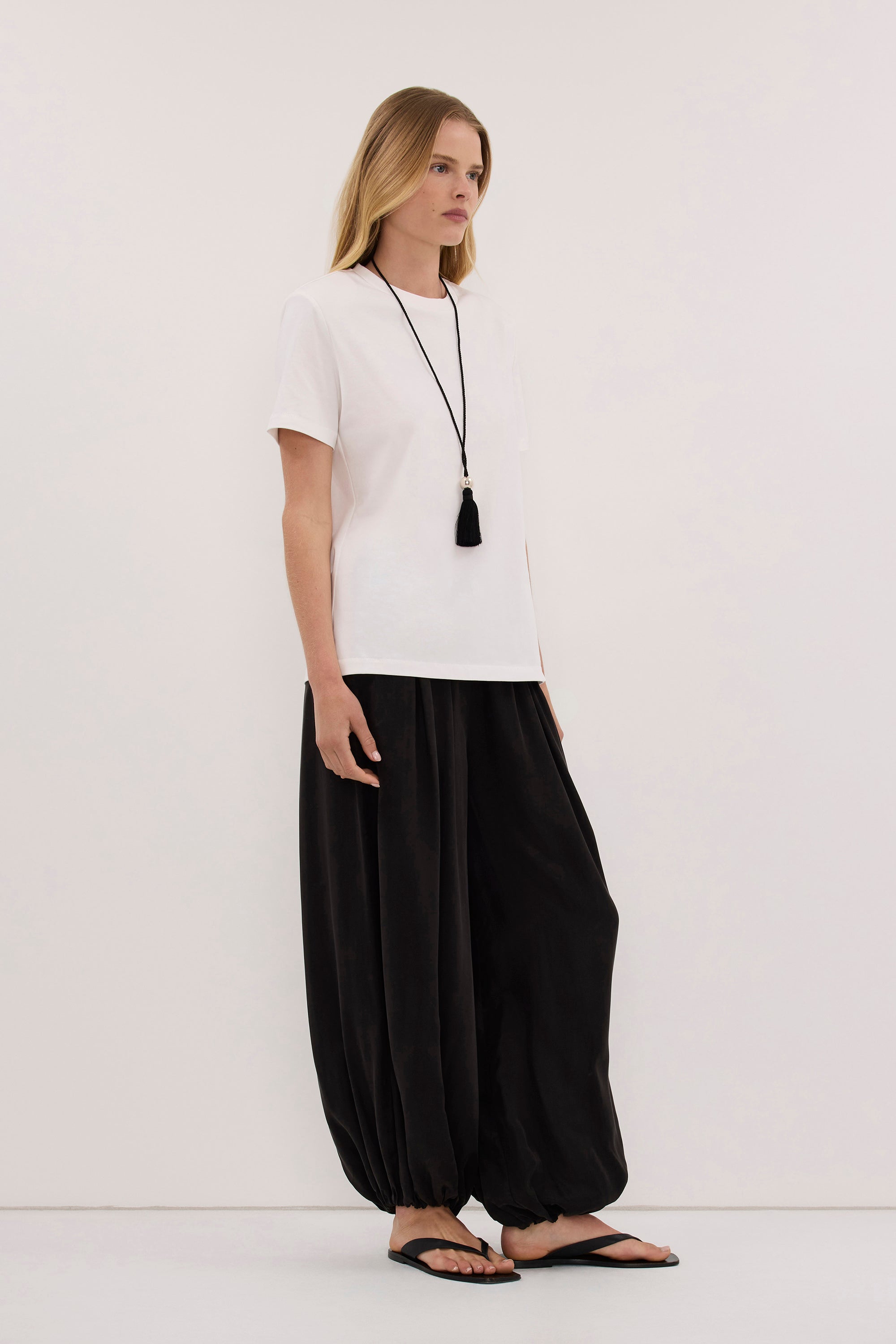 DARCY WHITE SHOULDER PAD TEE