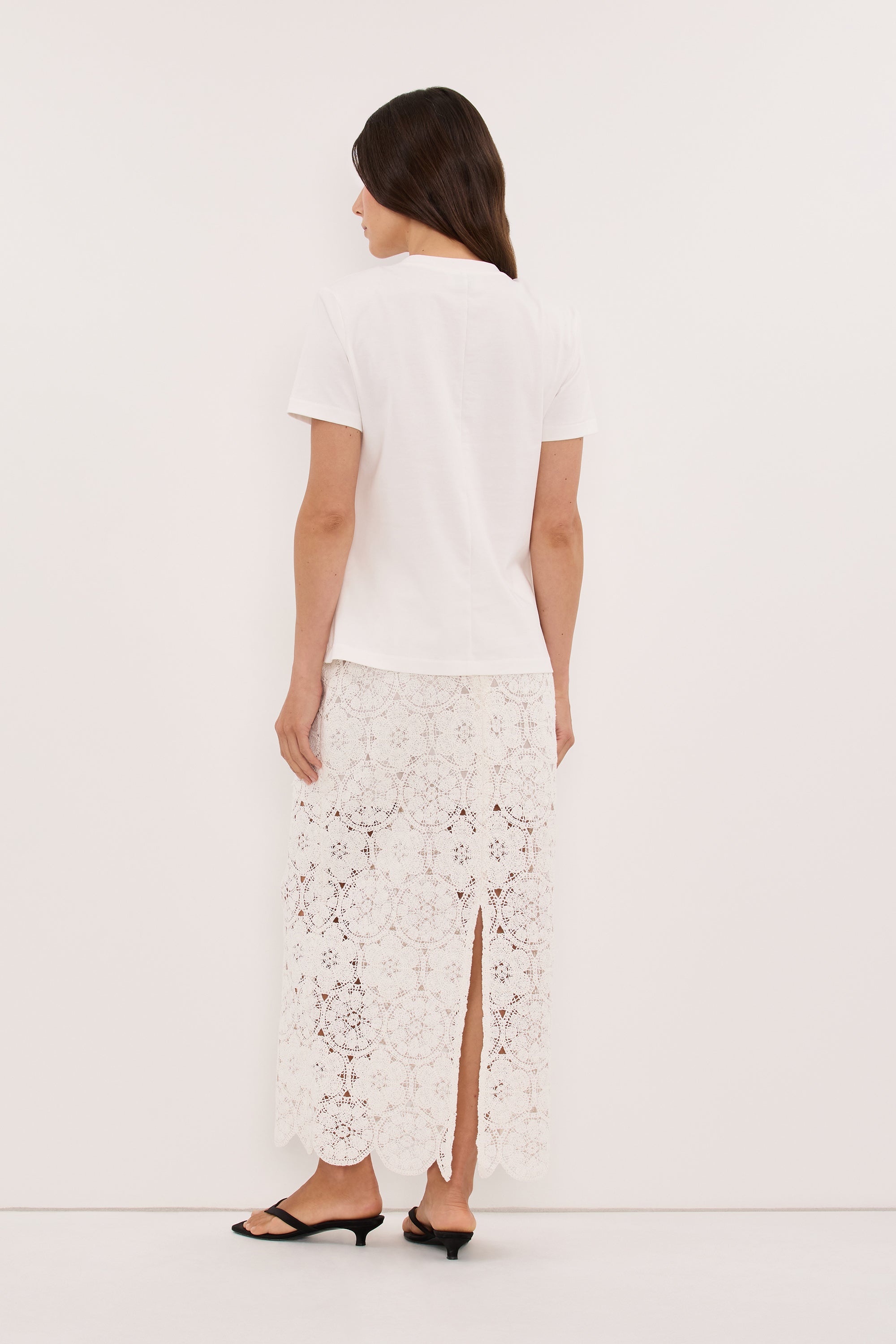 DARCY WHITE SHOULDER PAD TEE