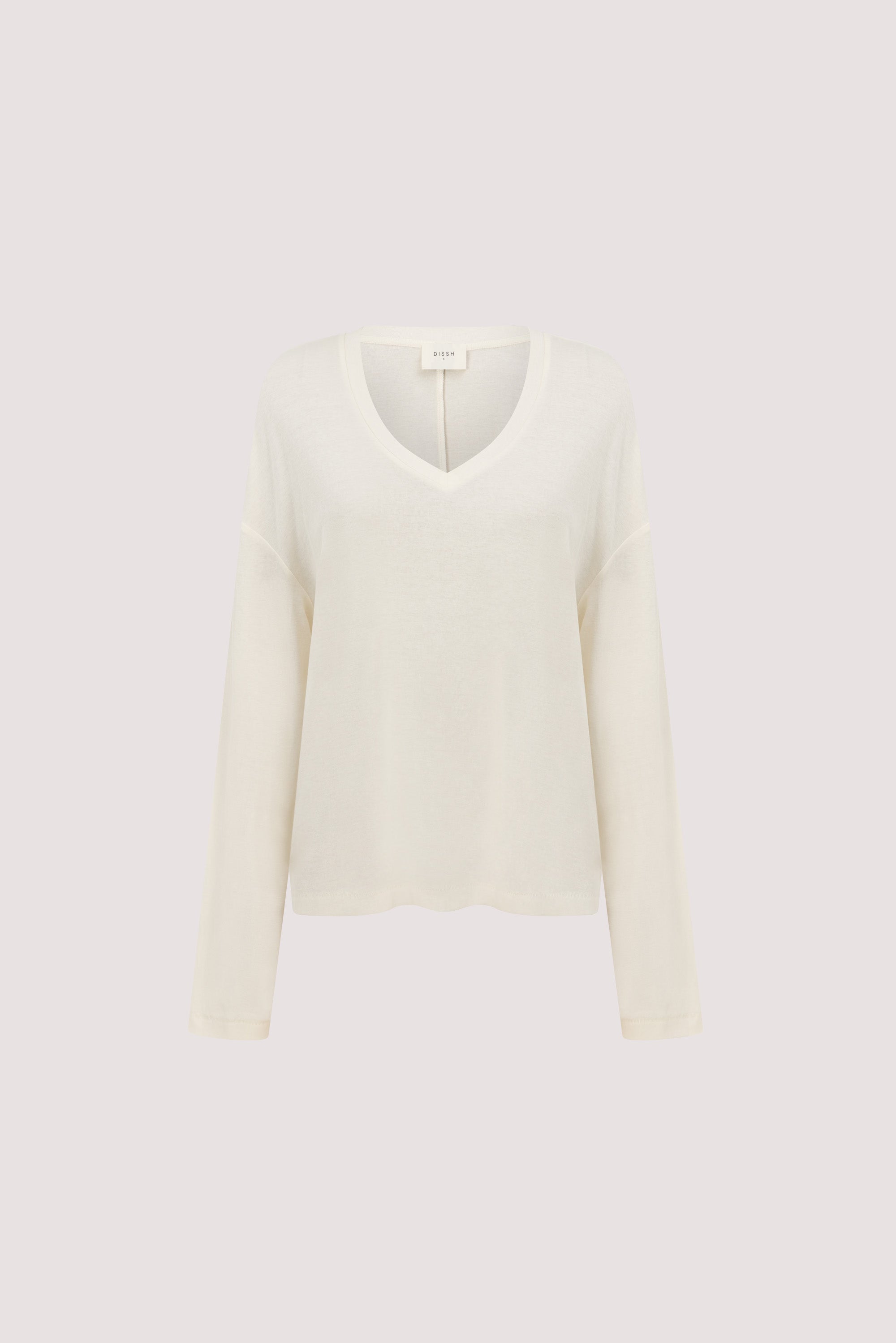 DARINA CREAM V NECK SLEEVED TOP